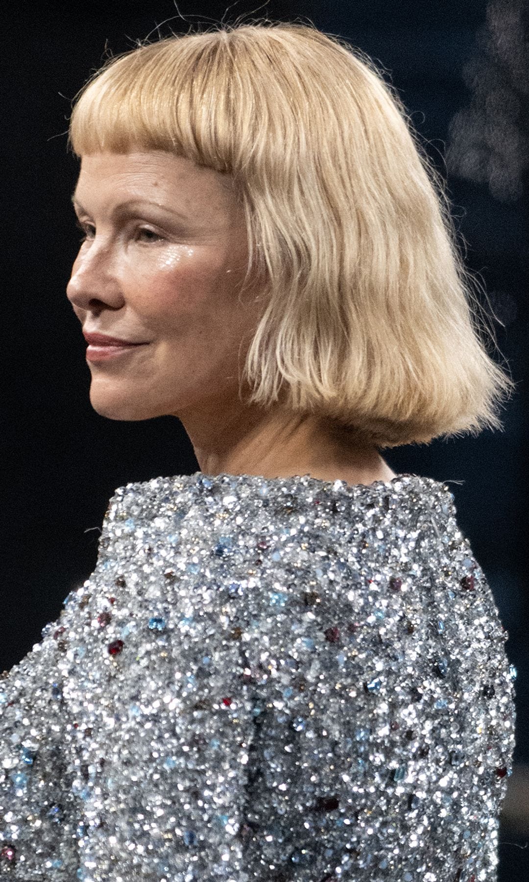 NEW YORK, NEW YORK - MAY 05: Actress Pamela Anderson arrives to The 2025 Met Gala Celebrating "Superfine: Tailoring Black Style" at The Metropolitan Museum of Art on May 05, 2025 in New York City. (Photo by Gilbert Carrasquillo/GC Images)