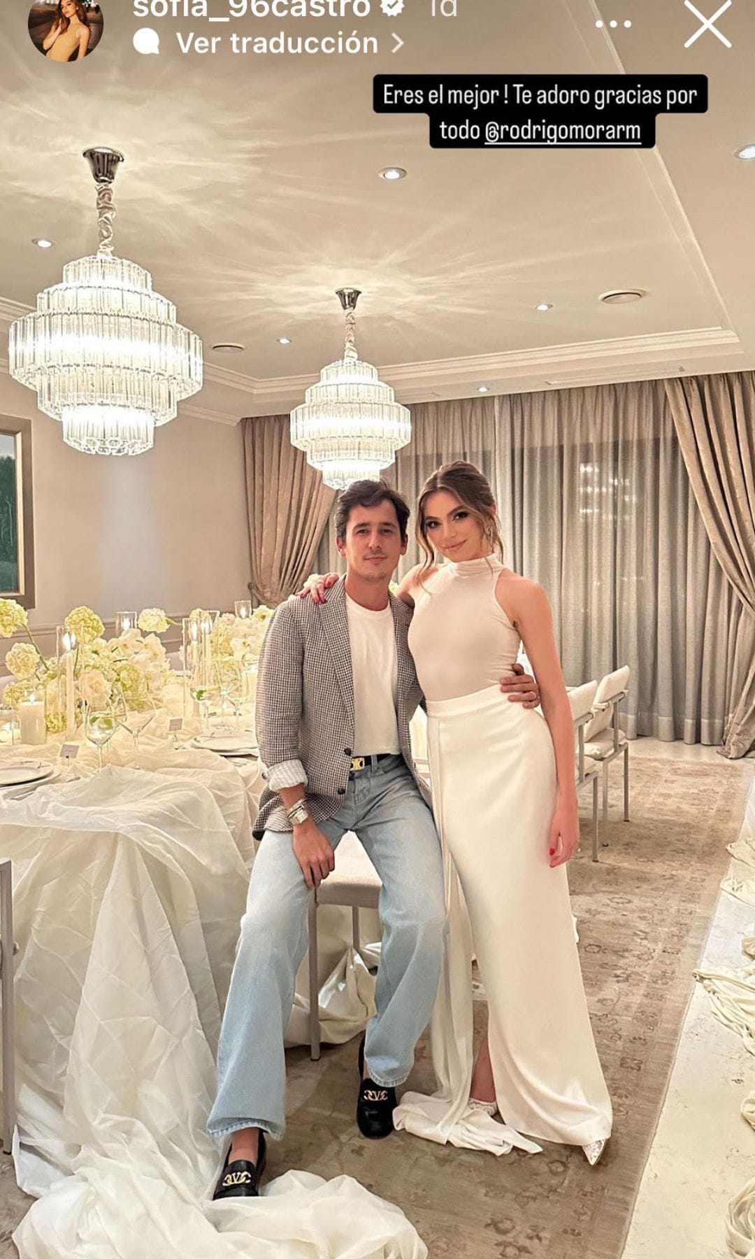 Sofía Castro agradeció al diseñador, artífice de la decoración del espacio para su pedida de mano.