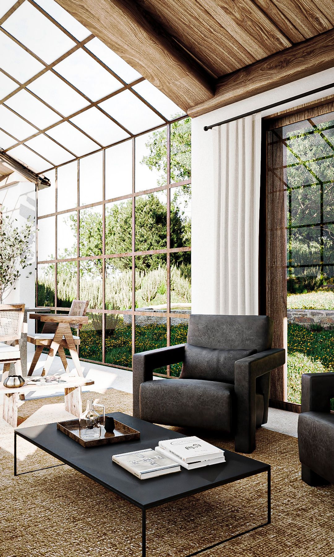 Salón con vistas al exterior