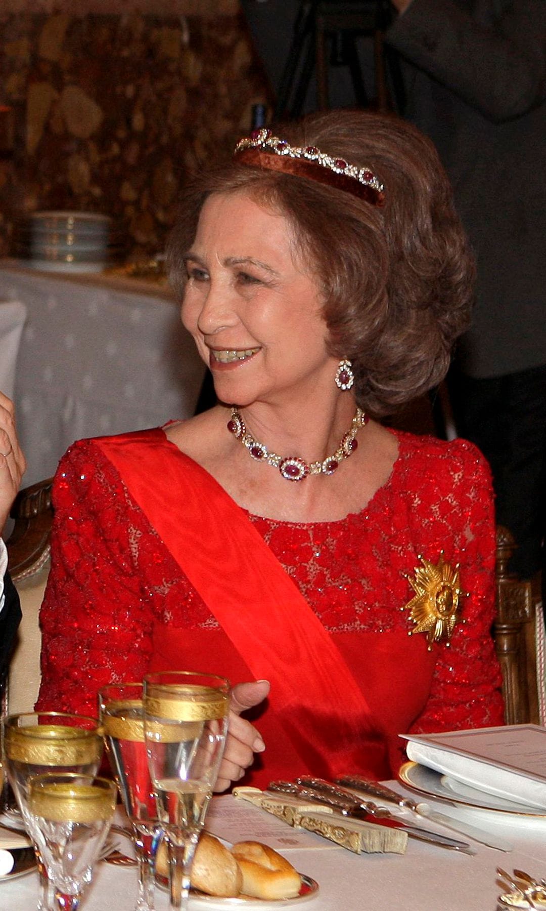 La reina Sofía con la tiara Niarchos en abril de 2009