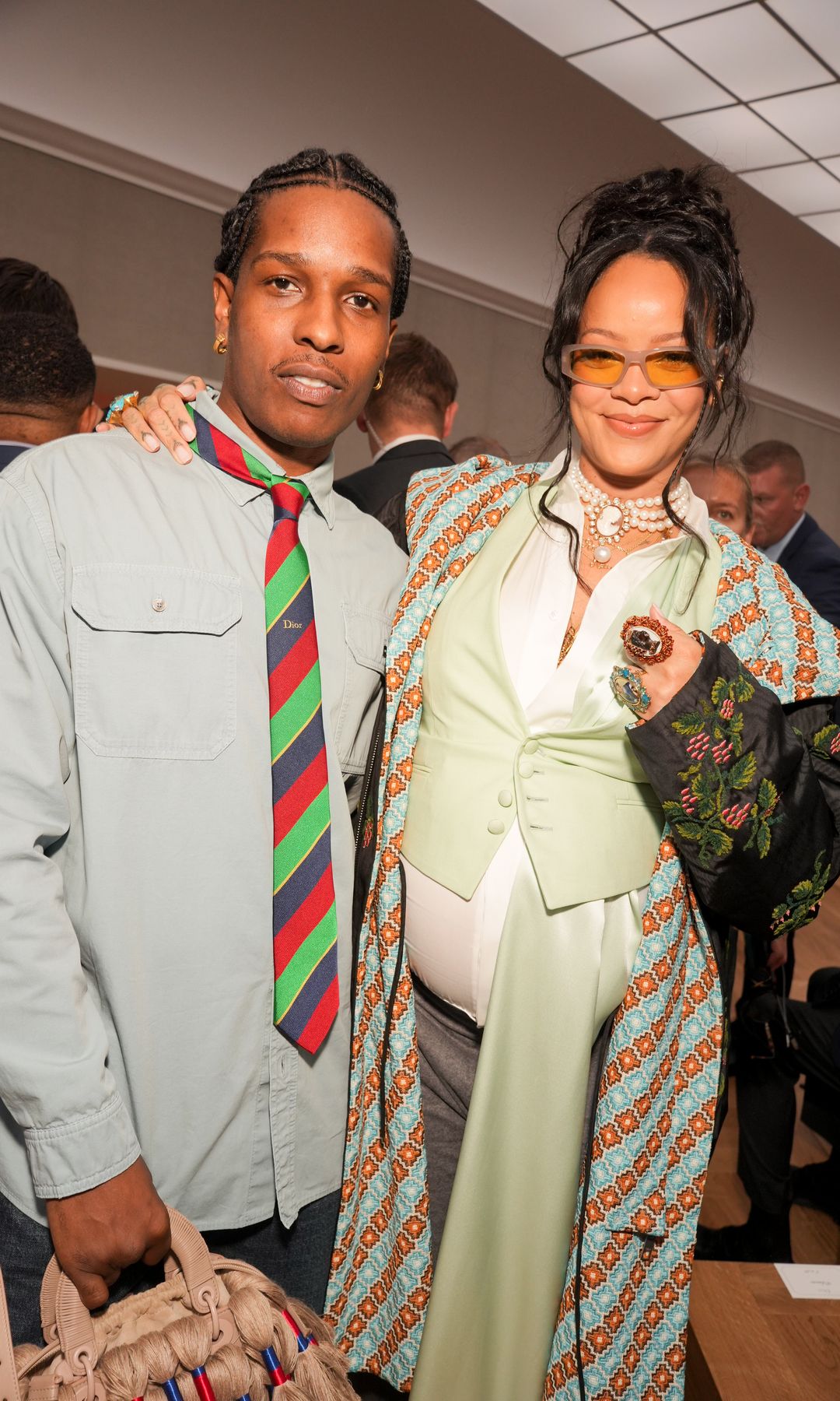 Rihanna y A$AP Rocky en el desfile de Dior