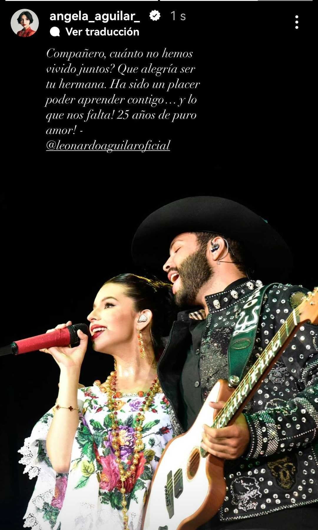 Ángela Aguilar con su hermano Leonardo