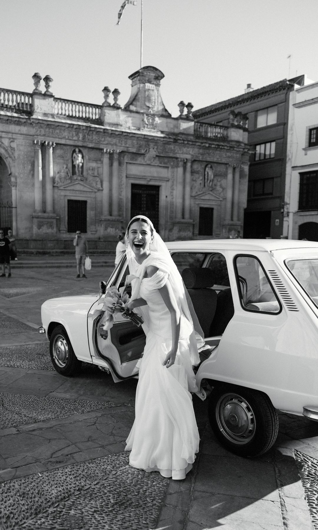 Coche clásico en boda en Jerez de la Frontera