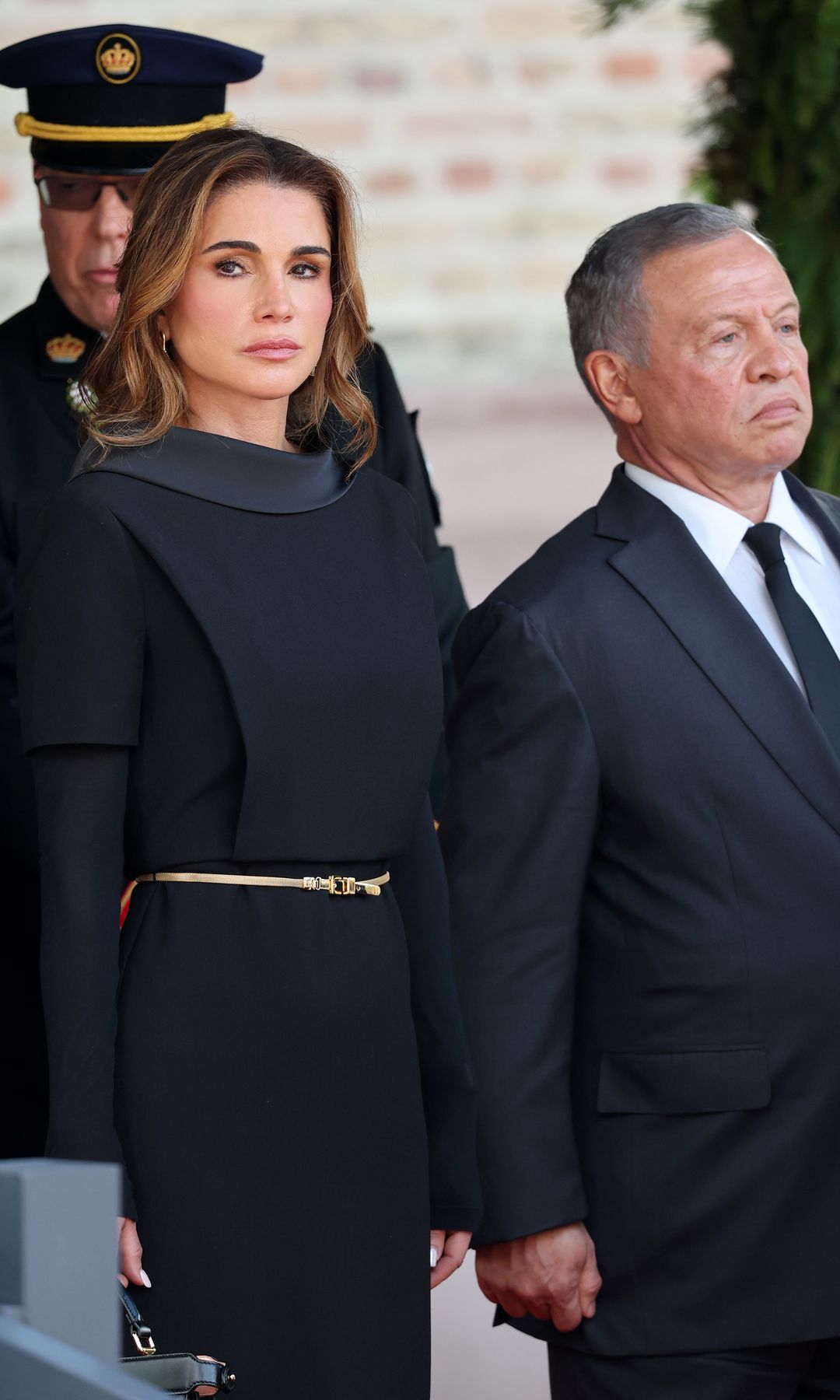 OSLO, NORWAY - SEPTEMBER 09: Queen Rania of Jordan and Abdullah II of Jordan during the funeral of King Harald V of Norway on September 09, 2026 in Oslo, Norway. Born on February 21, 1937, King Harald V of Norway was the first Norwegian-born monarch to inherit the Norwegian throne in over 600 years, reigning from 1991 until his death on August 28, 2026. He represented Norway in sailing at three Olympic Games and, in 1968, married Sonja Haraldsen, breaking with royal convention by marrying a non-royal. The couple had two children, and he was succeeded by his son, King Haakon VIII of Norway