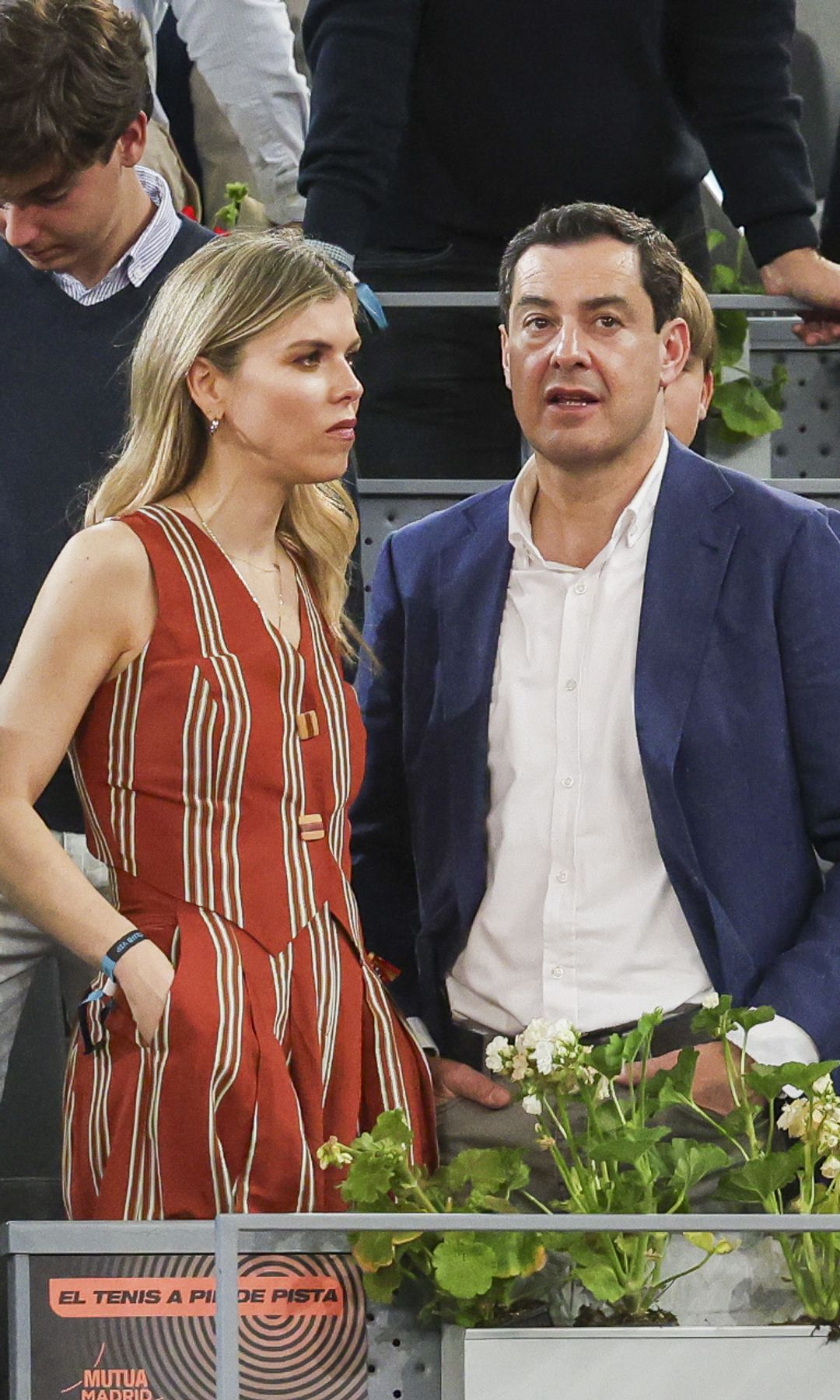Juan Manuel Moreno Bonilla y Manuela Villena en el 'Masters Series Madrid' (mayo de 2024)