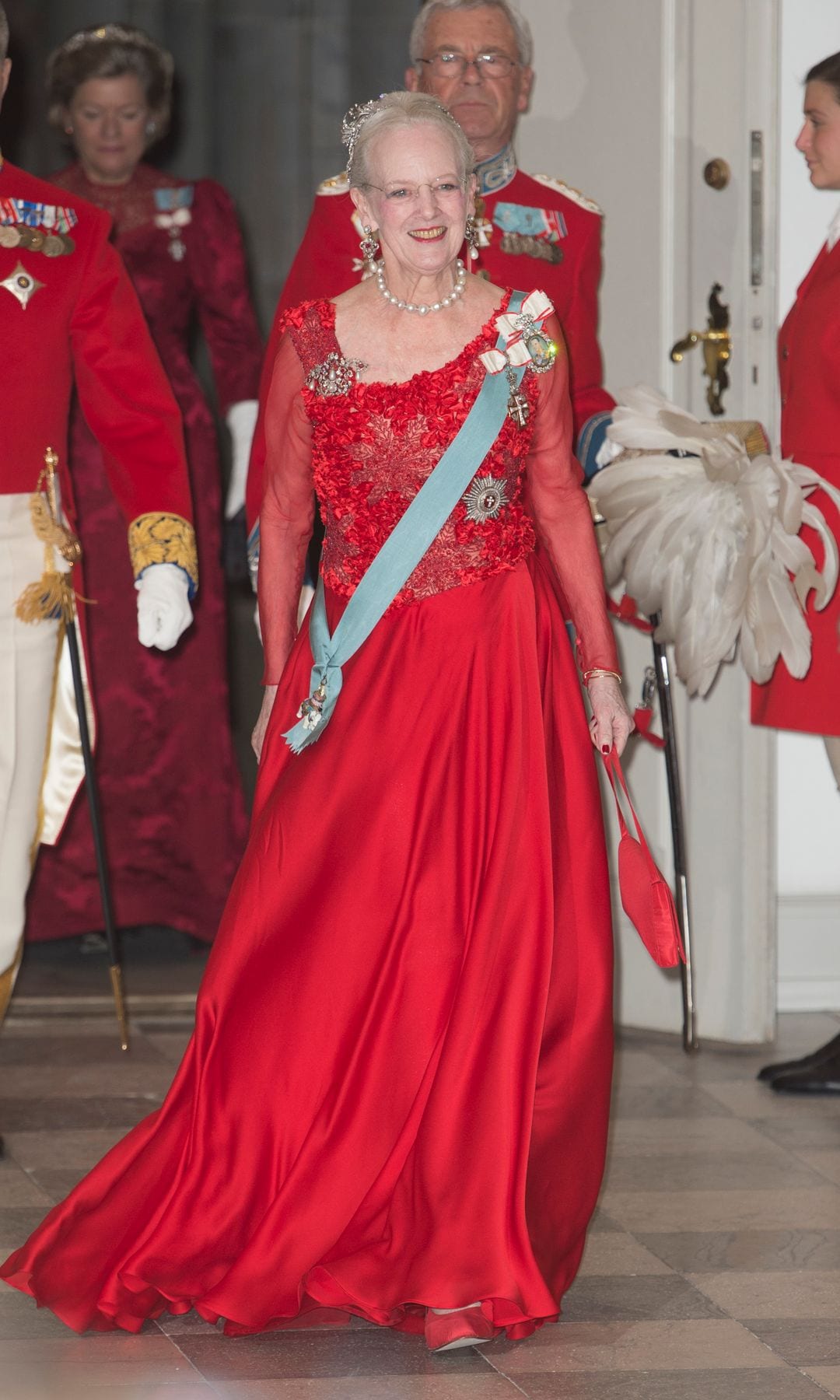 La reina Margarita durante su último gran cumpleaños: la soberana danesa celebró los 75 años con una gran cena de gala en el Palacio de Christiansborg en Copenhague en abril del 2015