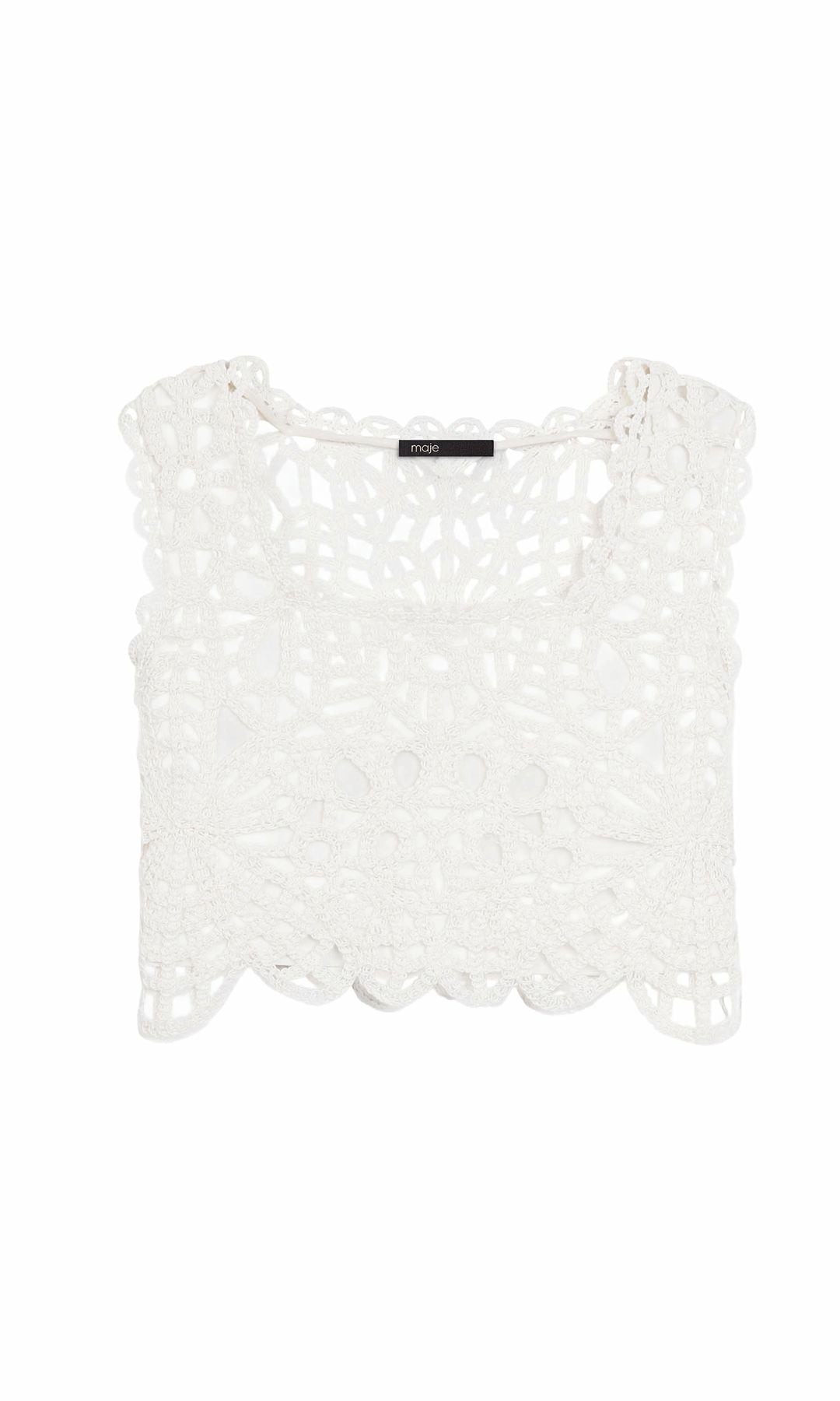 Top de ganchillo (195 €), de Maje. FALDA evasé, (345 €), de Sandro