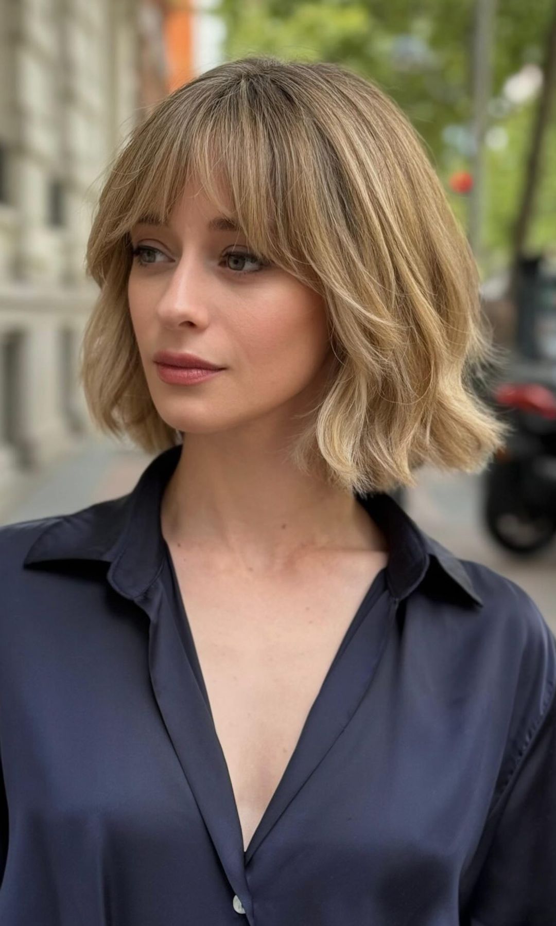 Corte de pelo corto con flequillo de Elena Rivera 
