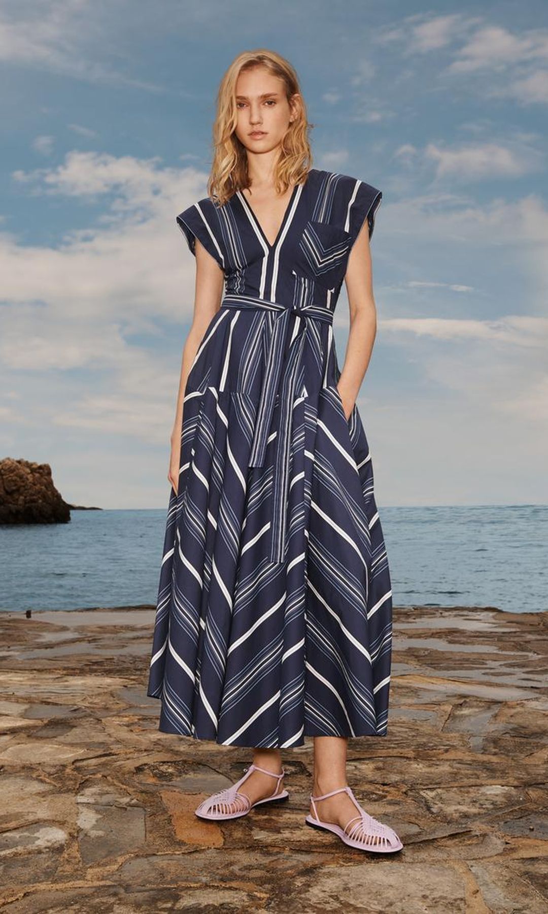 vestido camisero de rayas