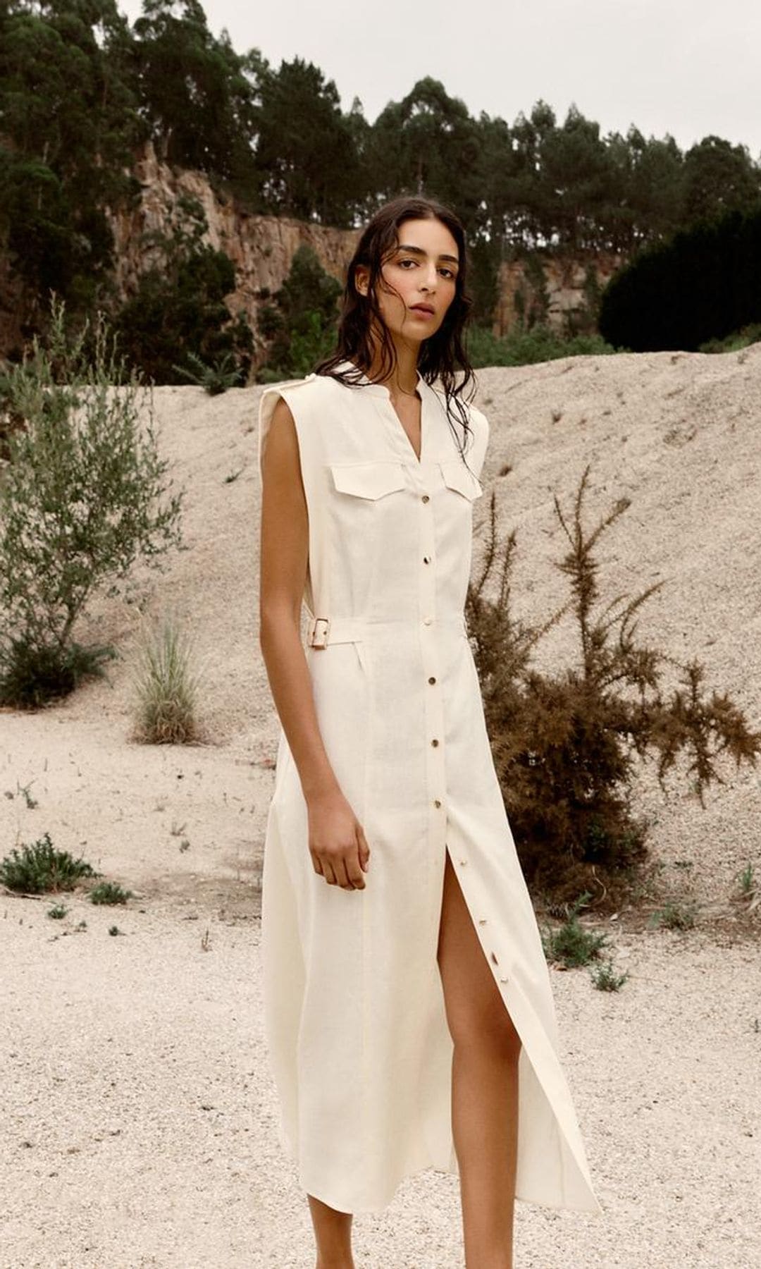 vestido camisero blanco