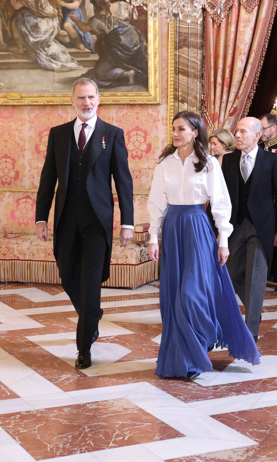 La reina Letizia en la recepción al cuerpo diplomático acreditado en España este 2025