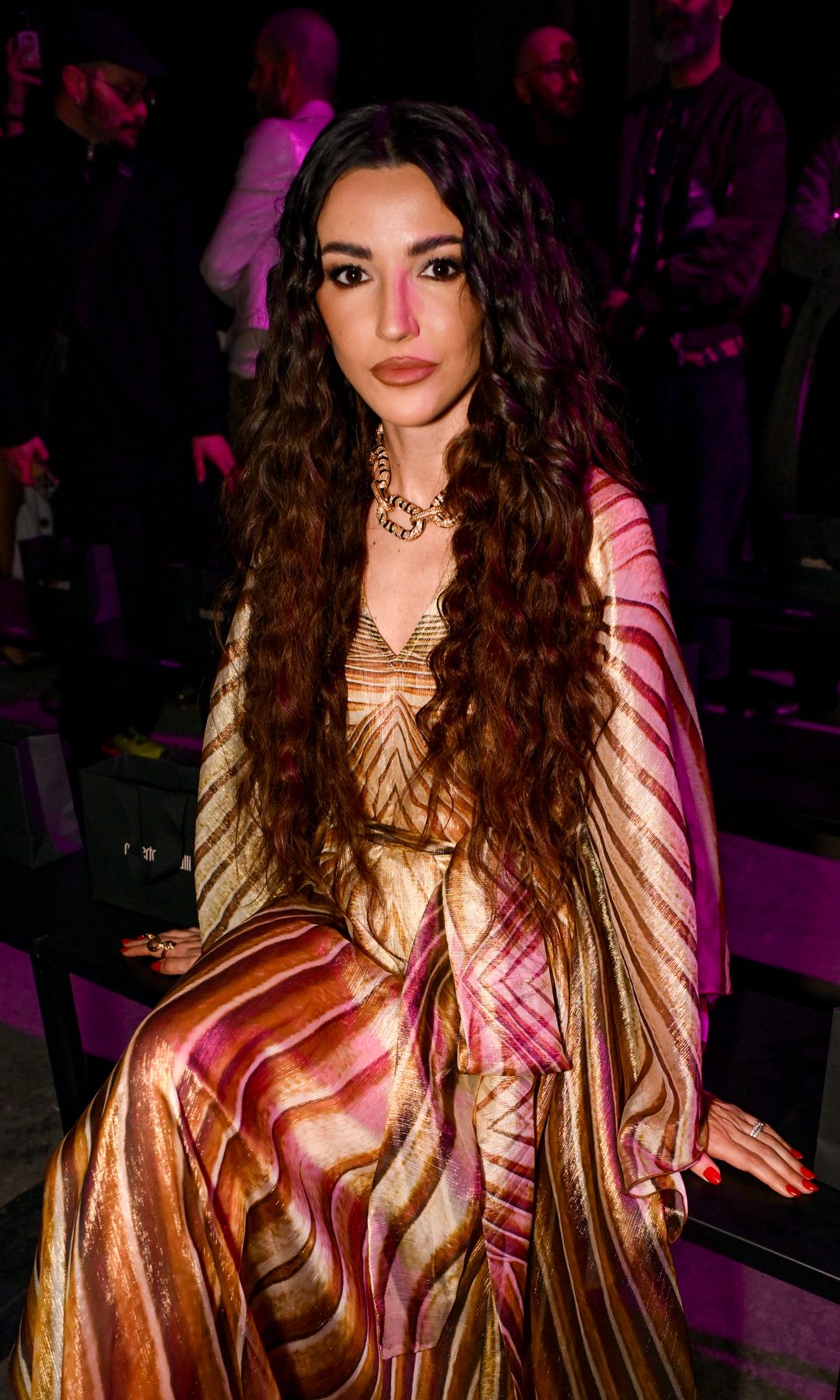 Alexandra Pereira en el desfile de Roberto Cavalli de la Fashion Week de Milan, ayer, 26 de febrero de 2026