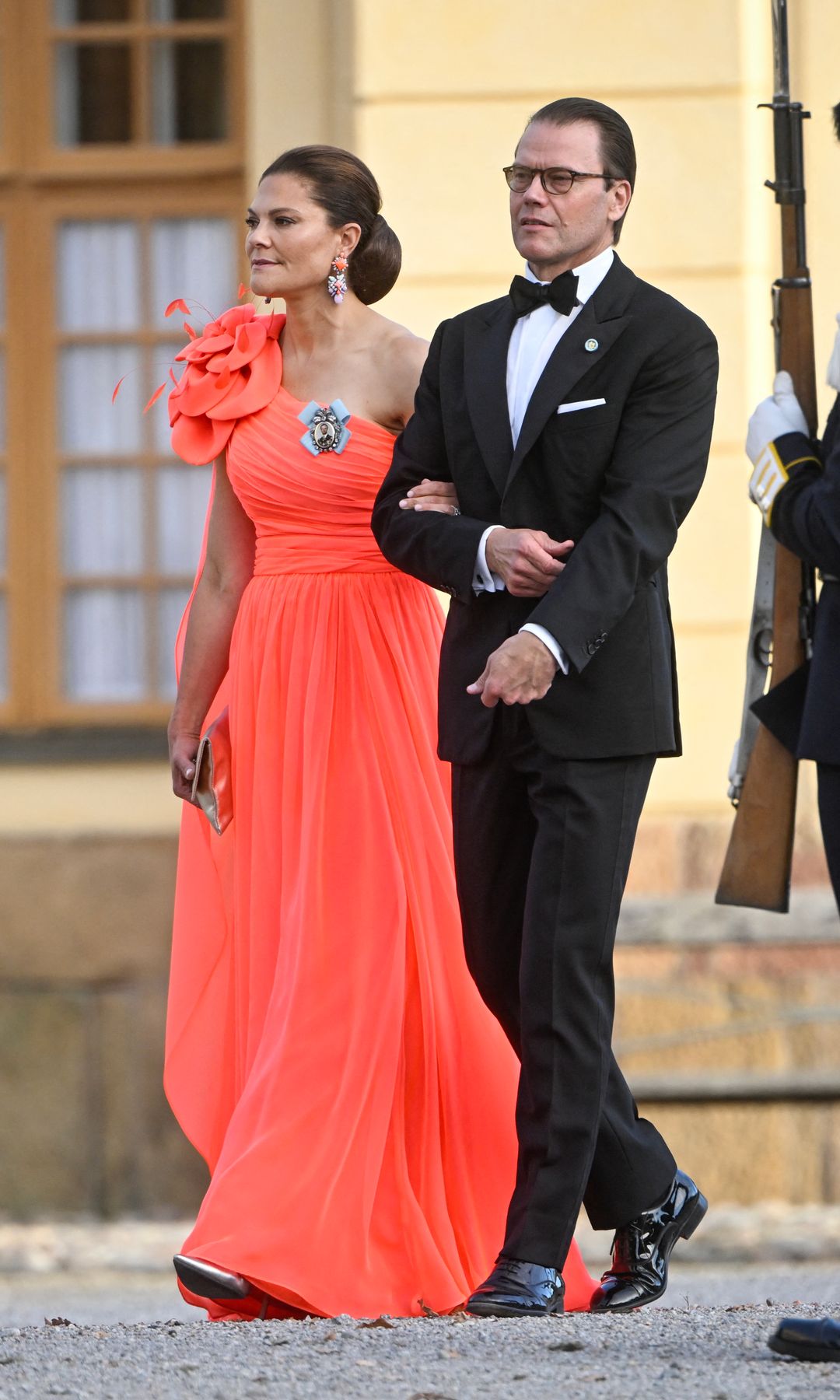 Sweden's Princess Estelle, Prince Oscar, Crown Princess Victoria and Prince Daniel arrive at Drottningholm Palace Theatre in Stockholm, September 14, 2023, for the Royal Opera's jubilee theatre performance, in connection with the 50th anniversary of King Carl XVI Gustaf's accession to the throne. (Photo by Fredrik SANDBERG / TT News Agency / AFP) / Sweden OUT (Photo by FREDRIK SANDBERG/TT News Agency/AFP via Getty Images)