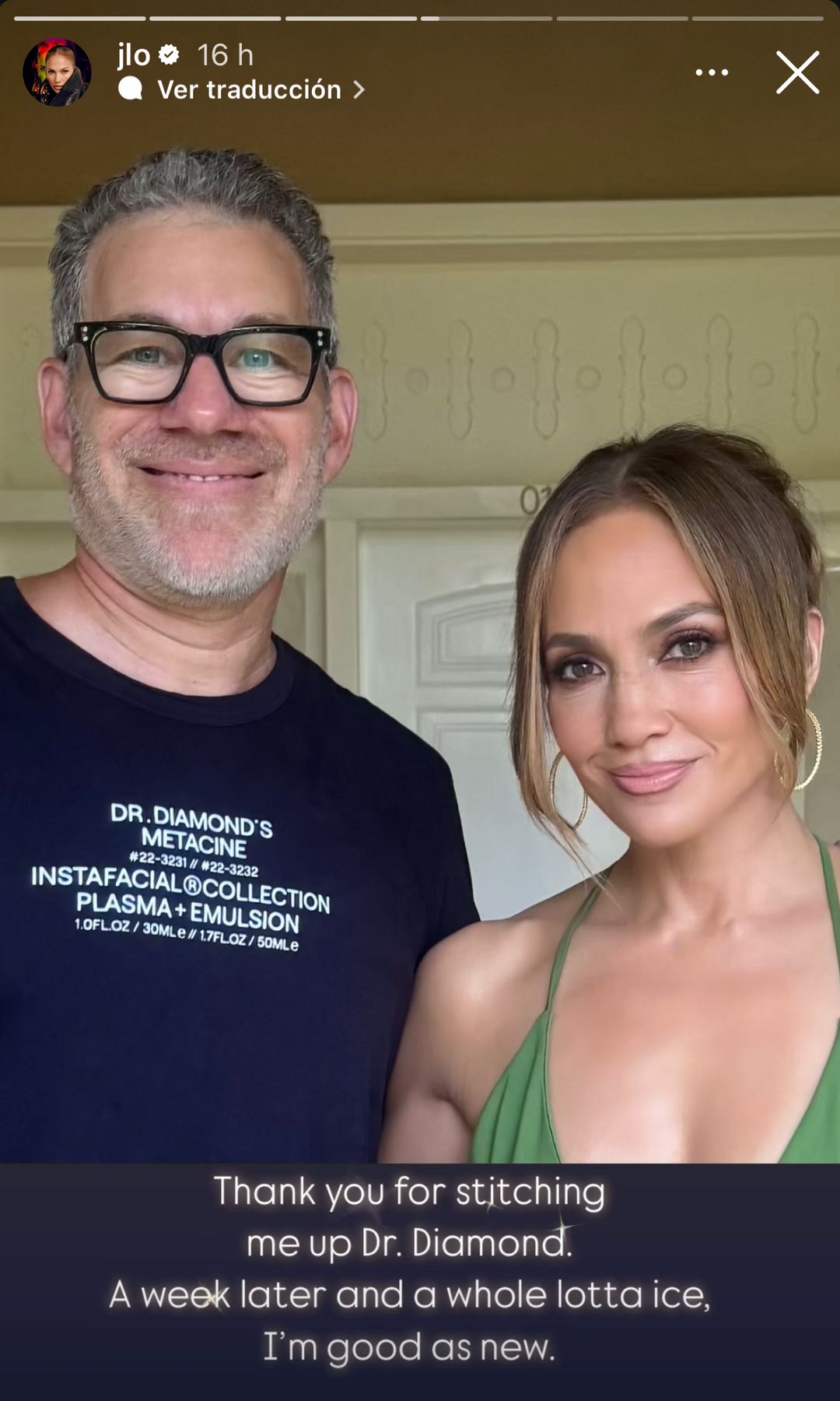Jennifer Lopez put himself in the hands of an expert who treated the wound.