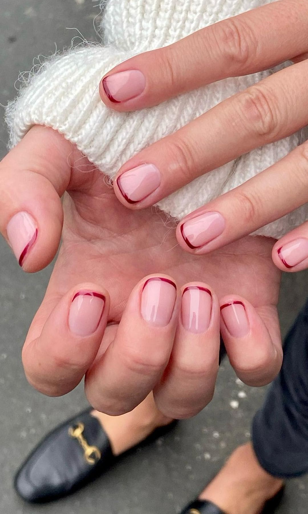 Manicura francesa roja