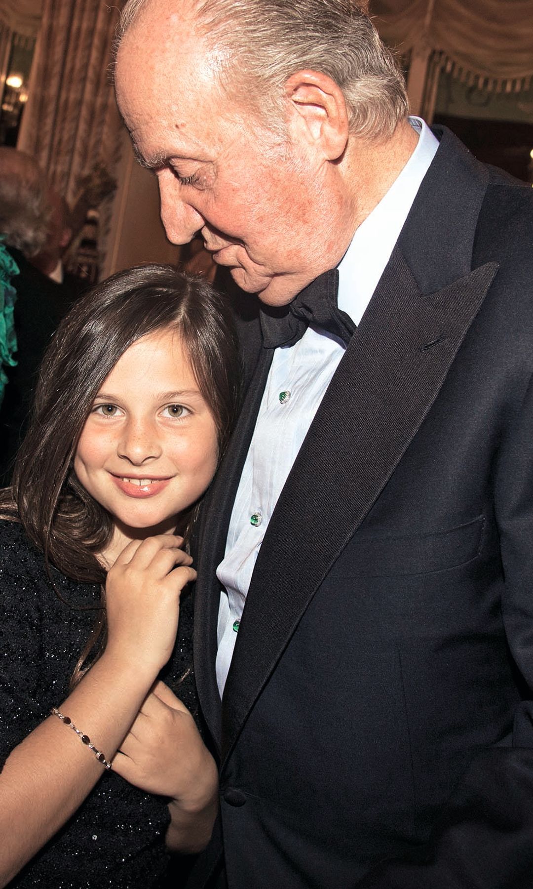 La princesa con su padrino, el Rey Juan Carlos
