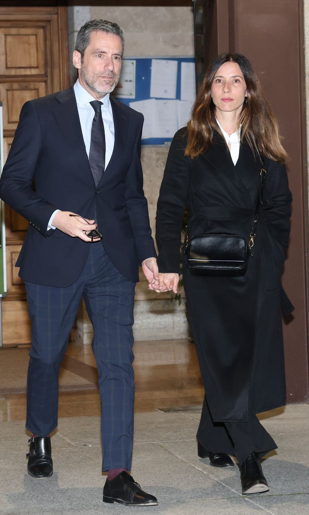 Borja Sémper y Barbara Goenaga en el funeral de Fernando Onega