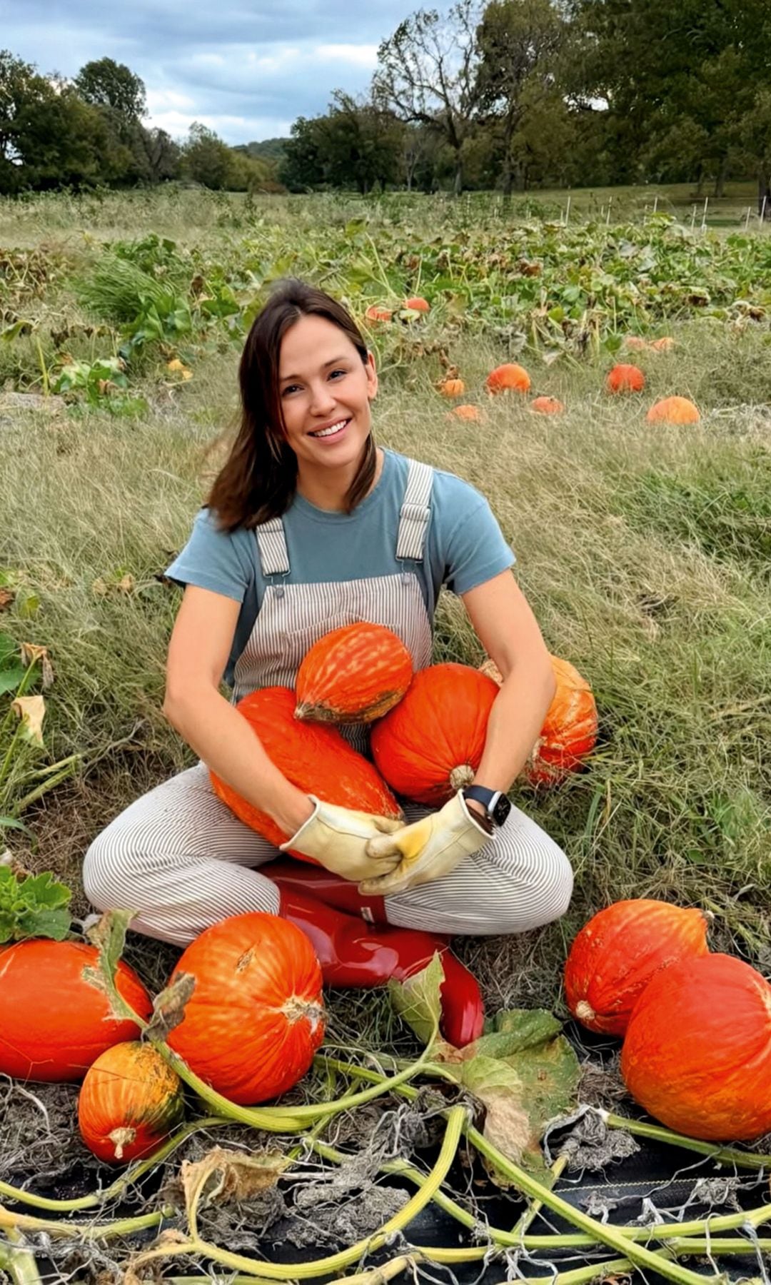 Jennifer Garner, en un divertido momento en su visita a un pumpkin patch