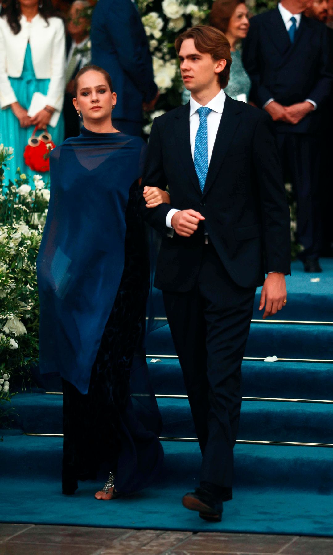 Miguel e Irene en la boda de su prima Teodora de Grecia