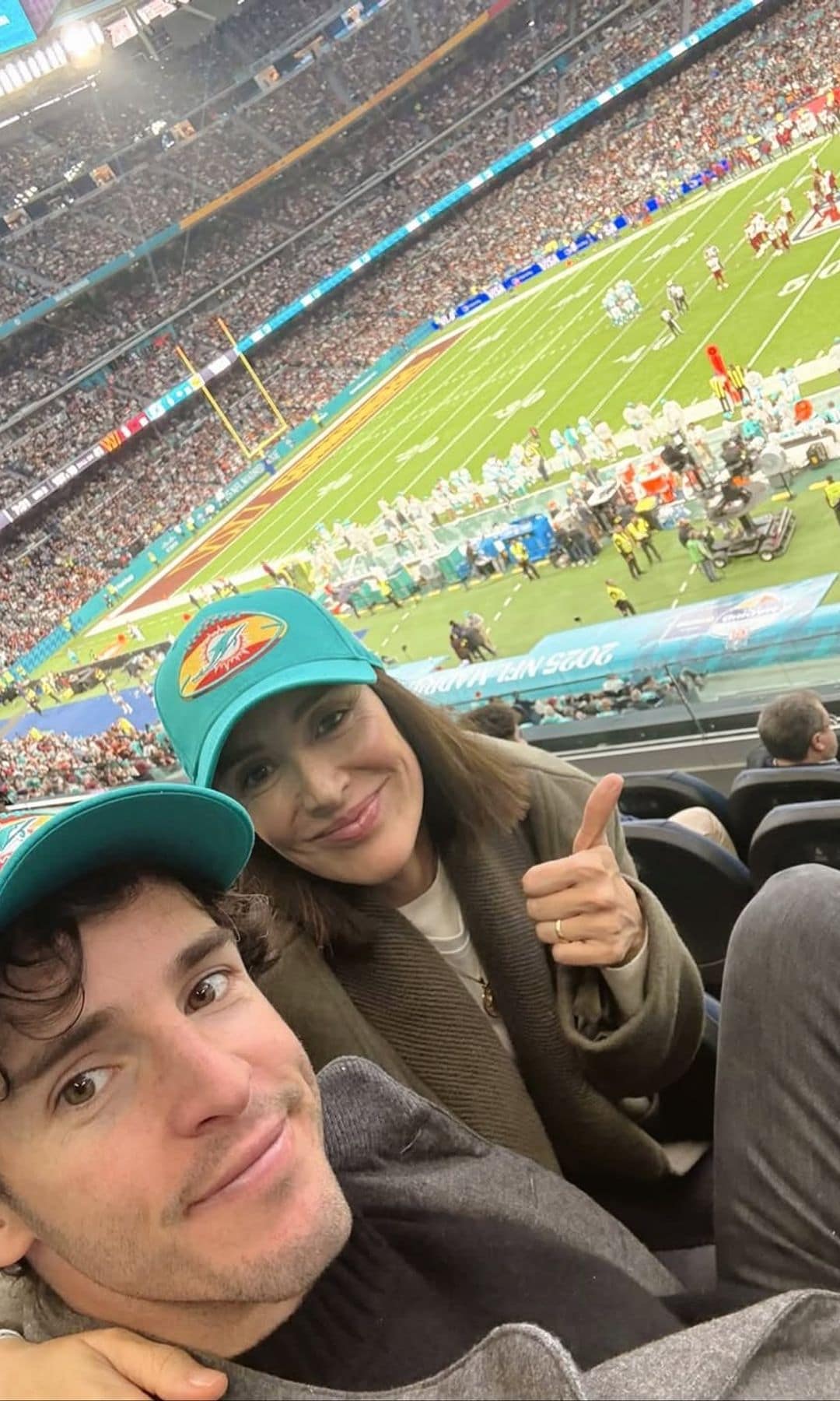 Tamara Falcó en el partido de la NFL en el Bernabéu, Madrid, 2025.