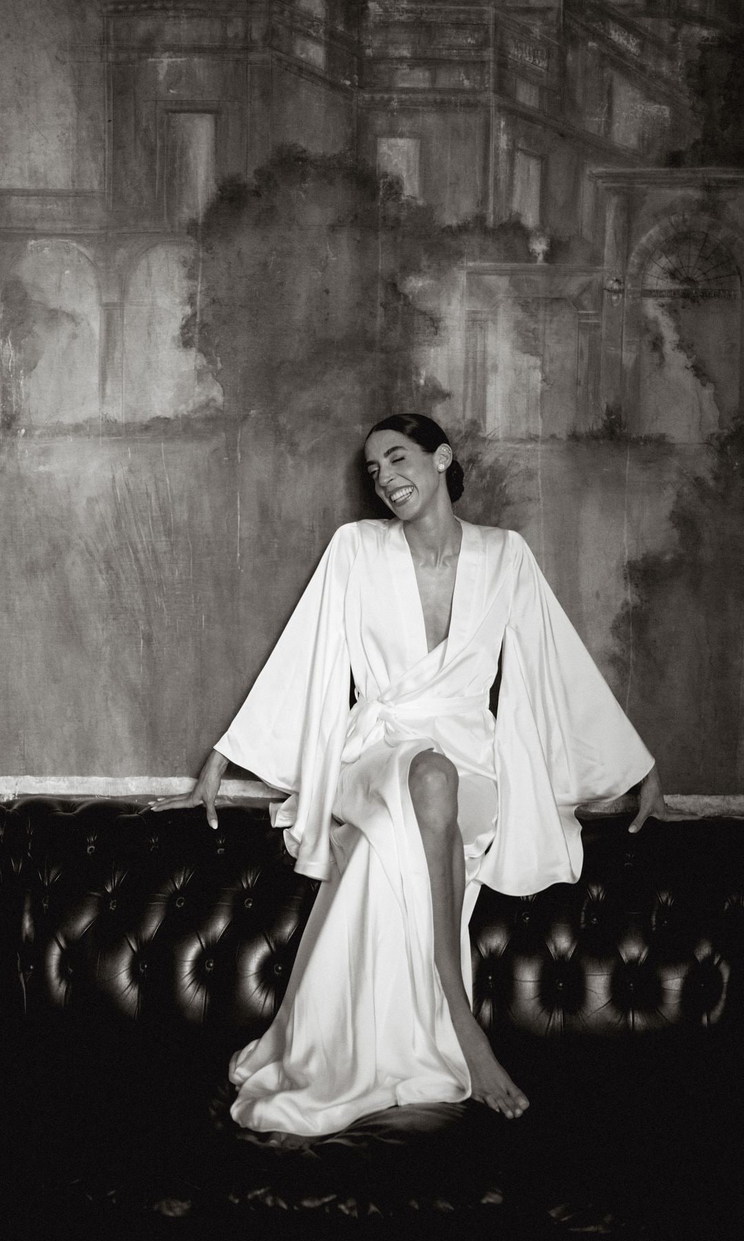 Camisón de novia satinado