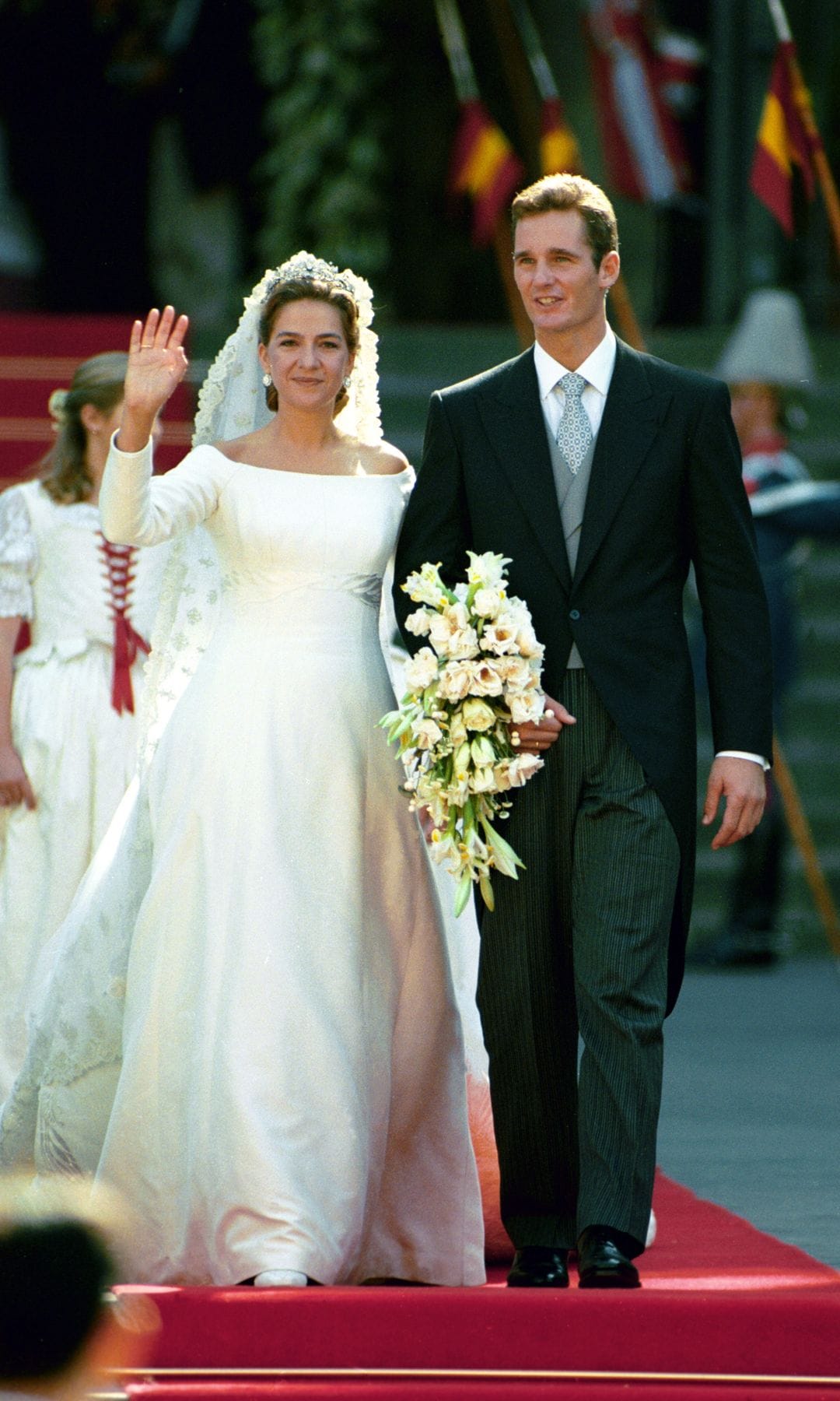 Iñaki Urdangarin y la infanta Cristina, el día de su boda en Barcelona, en 1997