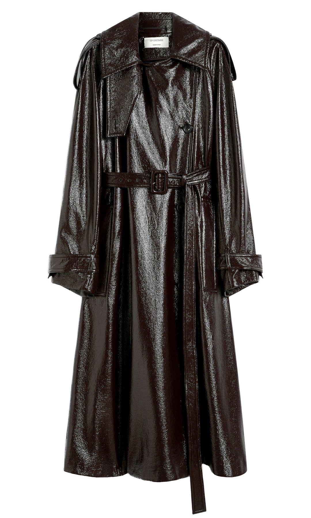 Gabardina efecto charol (1.329 €), de Sportmax