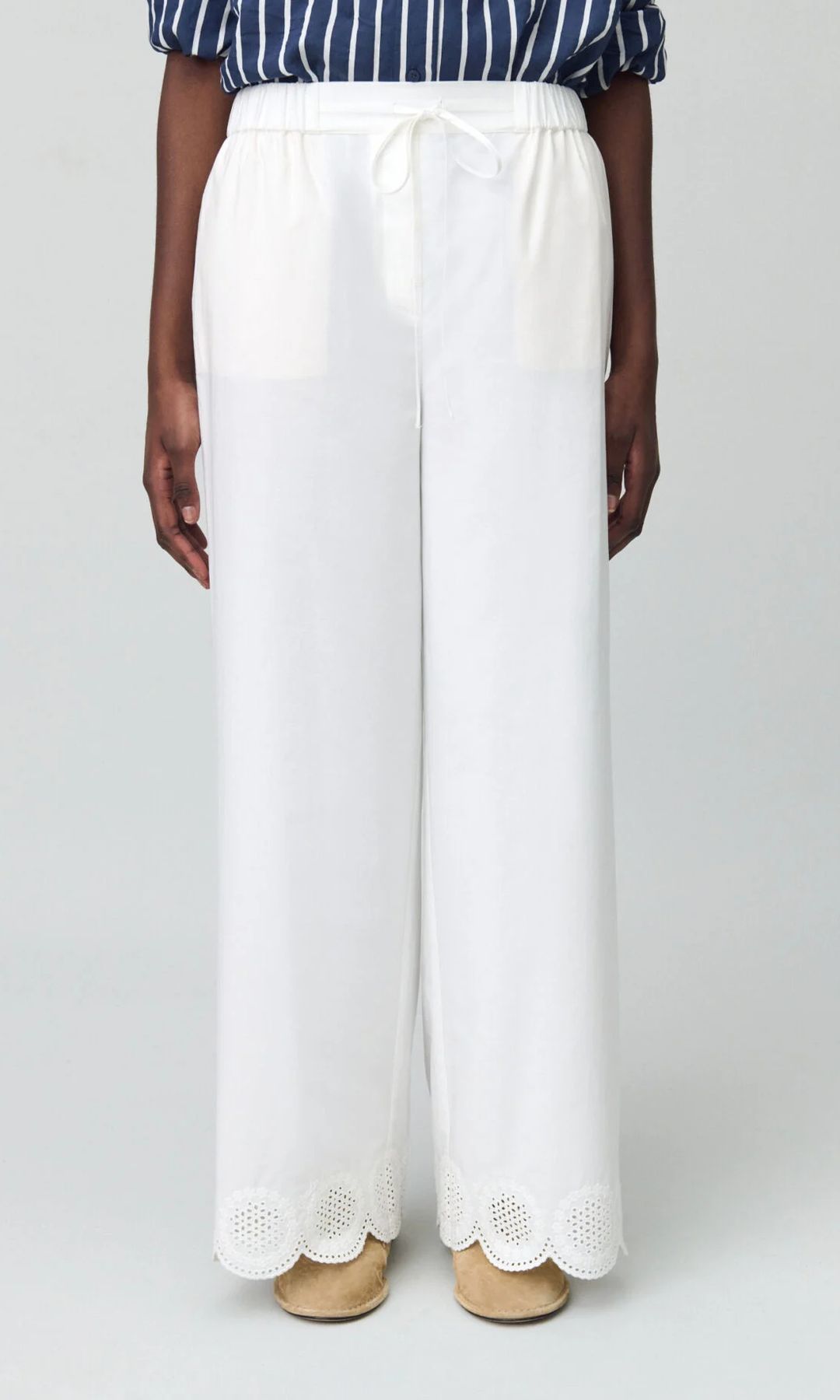 Pantalón blanco bordado de Claudie Pierlot