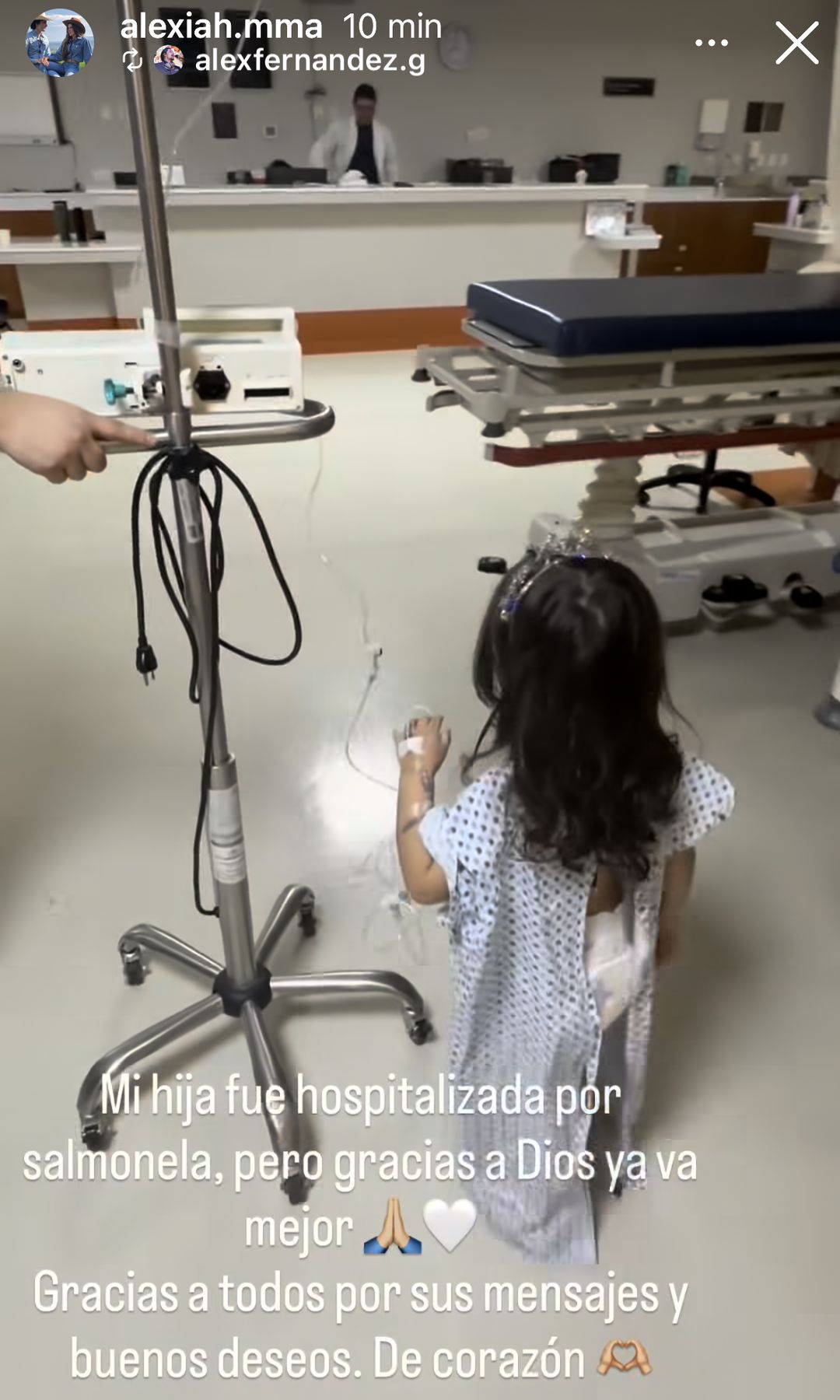 Alexia Hernández mostró a su pequeña Mía desde el hospital