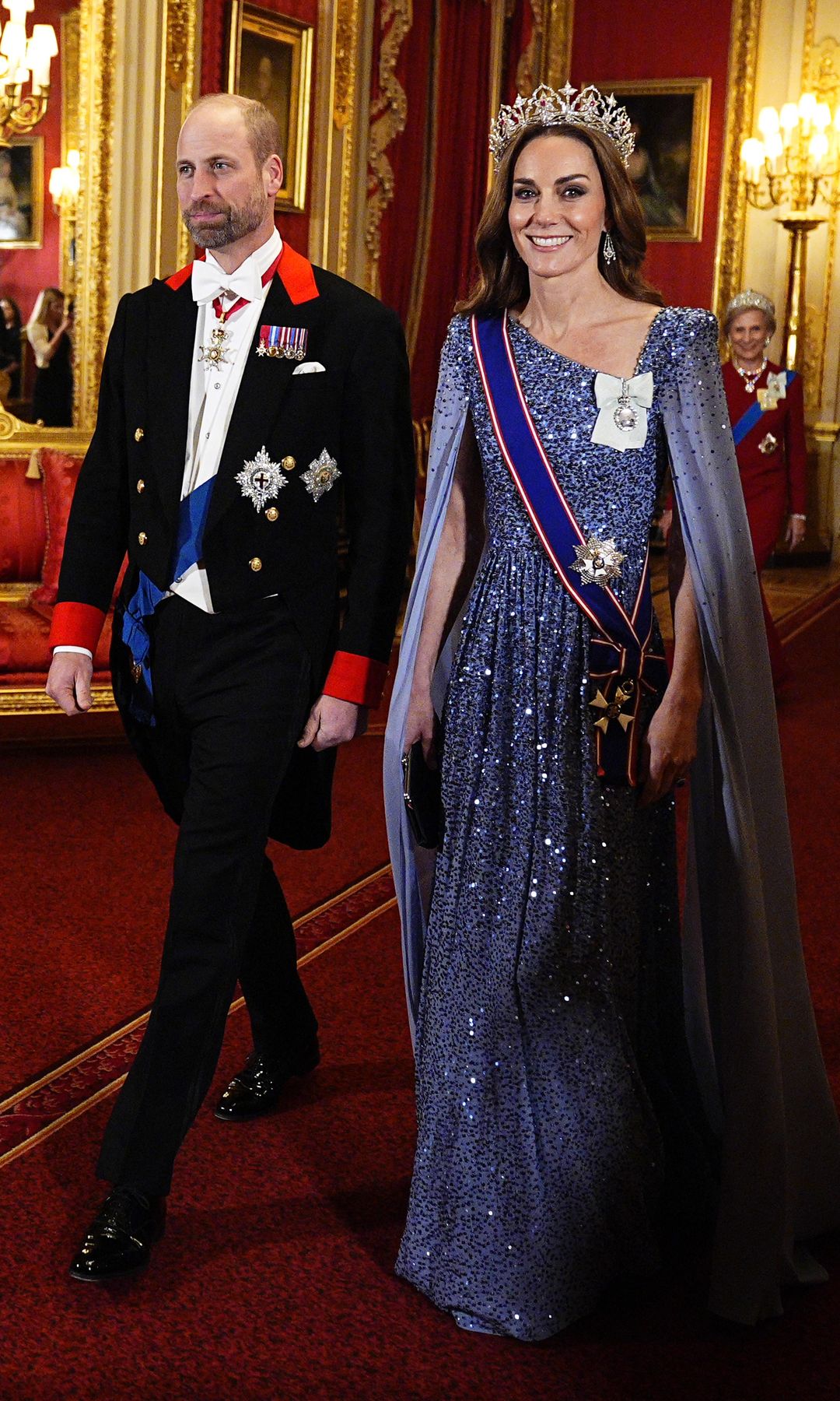 Así fue el look de Kate y el príncipe William para la cena de estado.