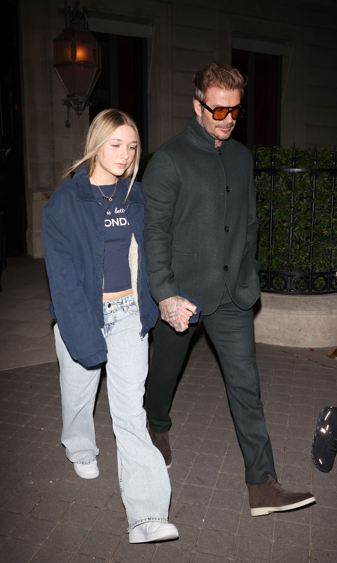 David and Harper Beckham outfit 