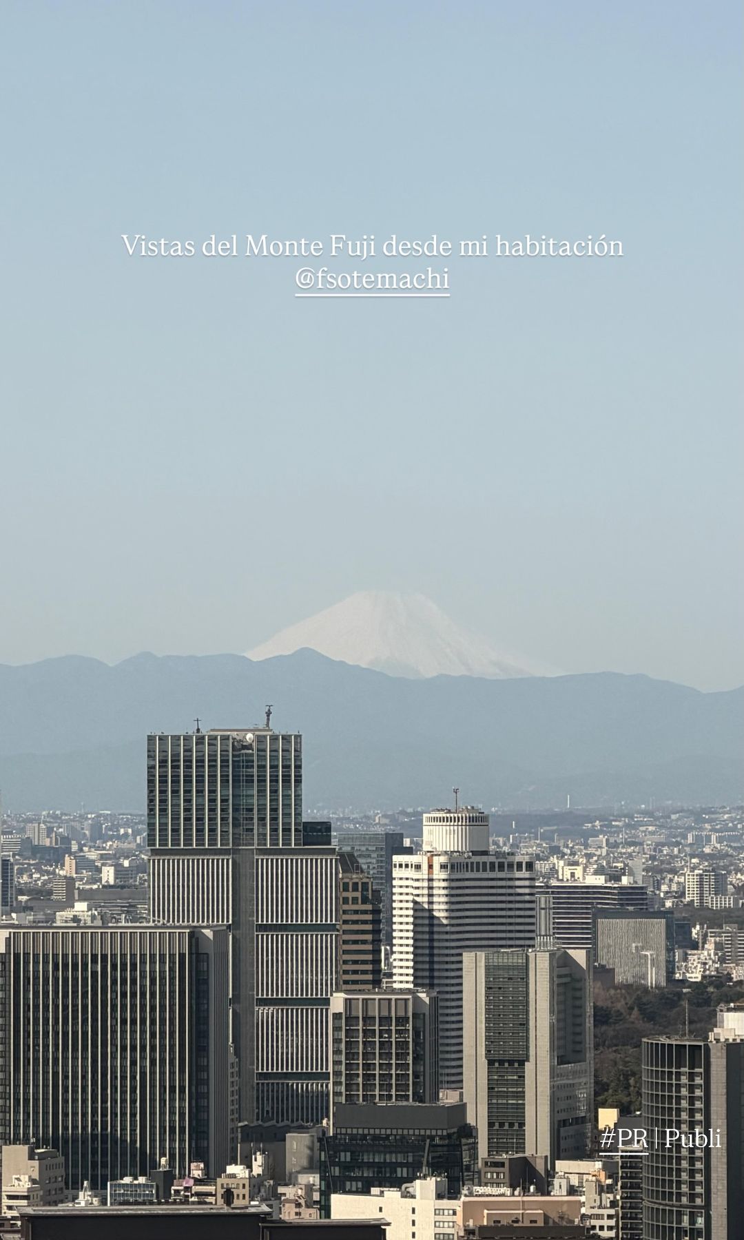 Imagen tomada por Tamara Falcó desde el hotel Four Seasons Hotel Tokyo at Otemachi
