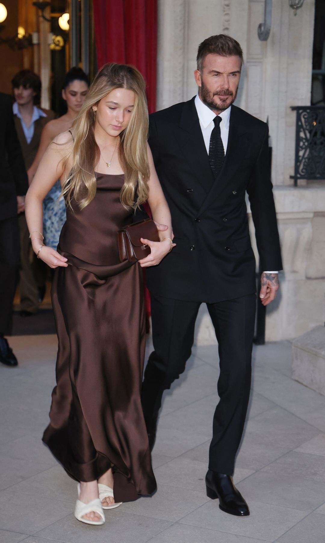David Beckham y Harper Beckham en la Semana de la Moda de París