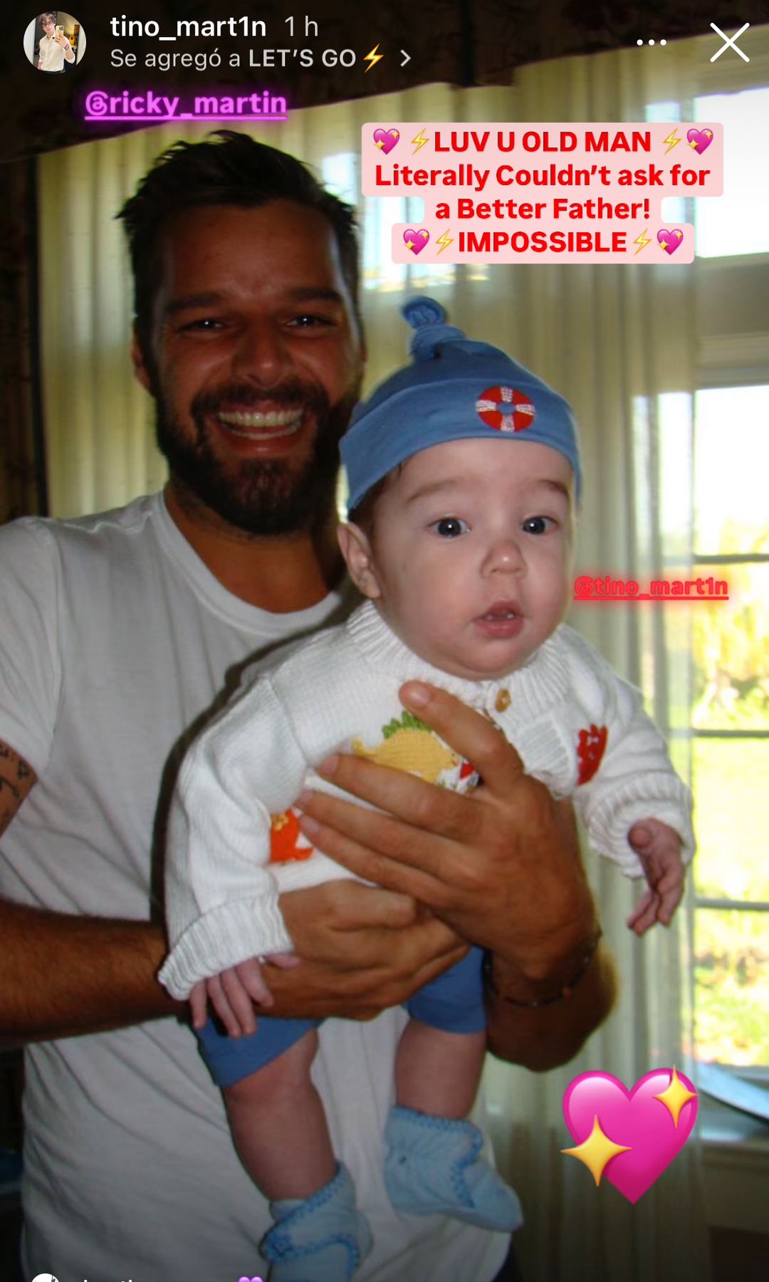 Tino Martin compartió esta tierna foto del baúl de los  recuerdos con dedicatoria a su padre