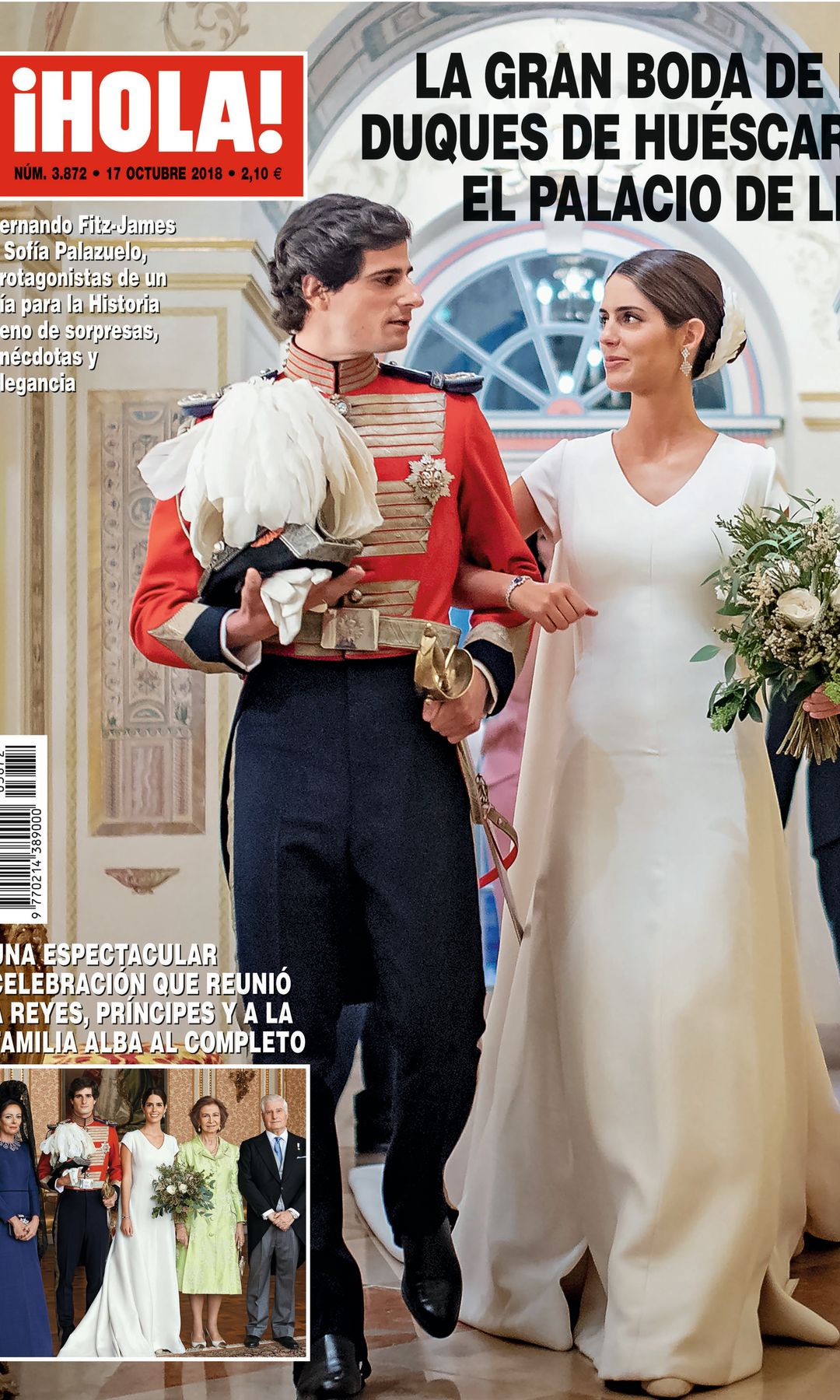 Sobre estas líneas, la portada de la boda de Fernando y Sofía, celebrada el 6 de octubre de 2018. 