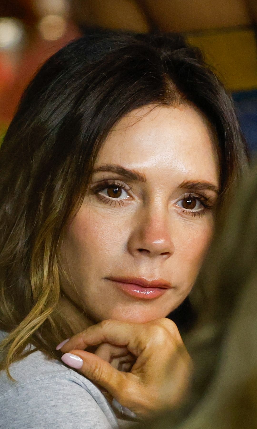 British fashion designer and singer Victoria Beckham attends the Major League Soccer (MLS) Cup Eastern Conference semifinal first leg football match between Inter Miami CF and Atlanta United FC at Chase Stadium in Fort Lauderdale, Florida, on October 25, 2024.