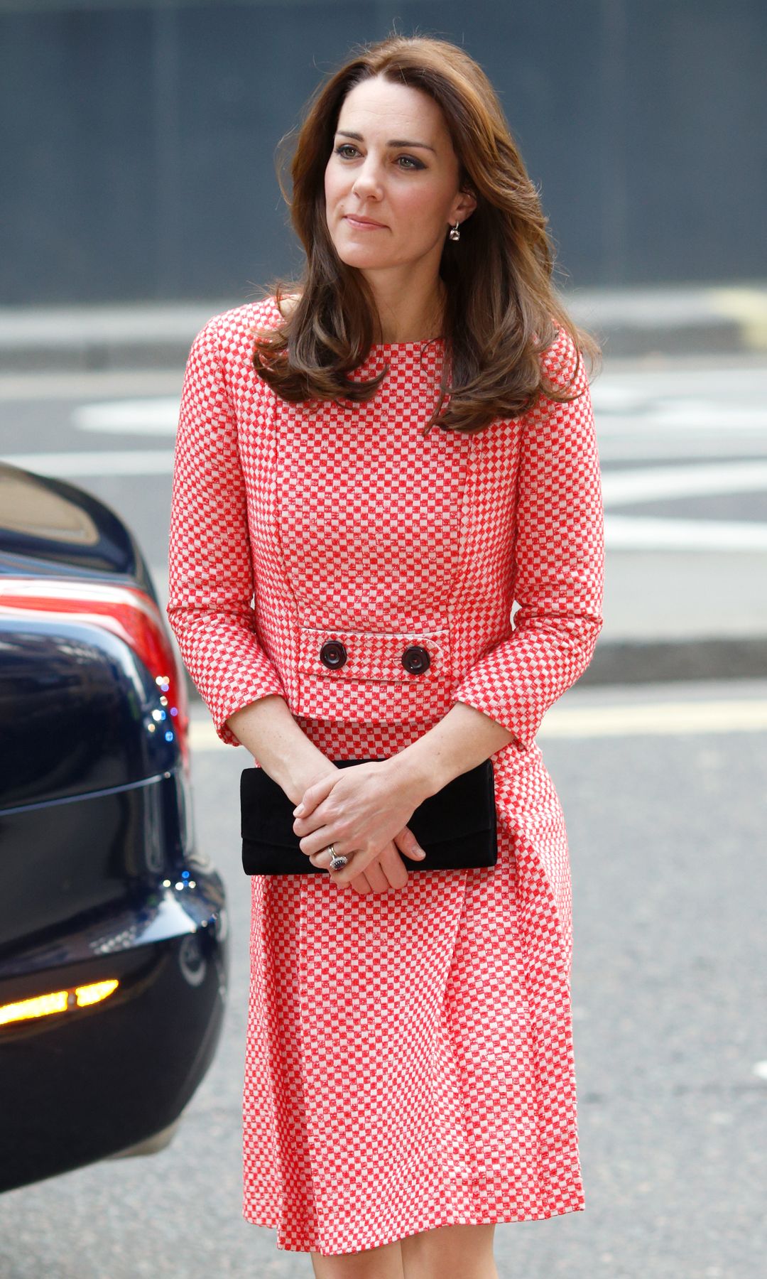 Kate Middleton con vestido rojo