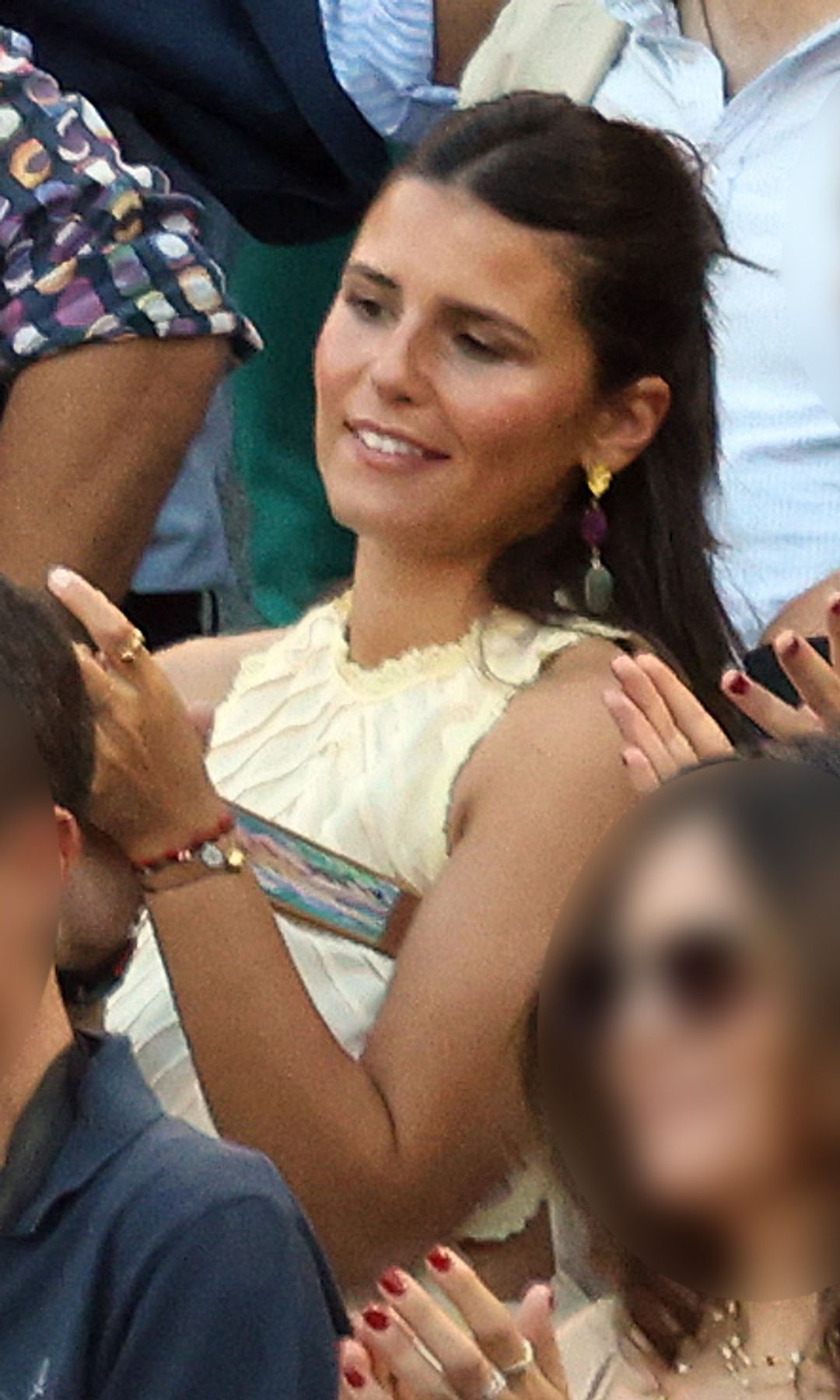 Tana Rivera en la plaza de las Ventas viendo torear a Roca Rey, a 28 de mayo de 2026, en Madrid