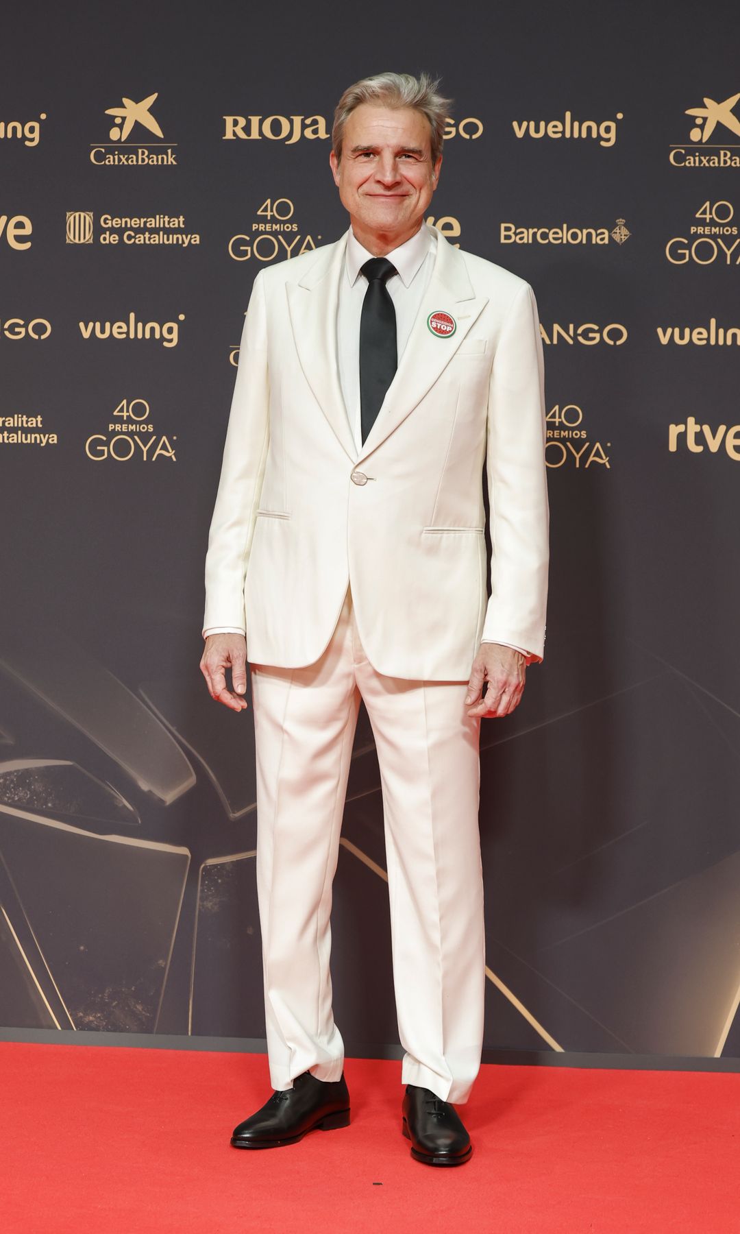 Alberto San Juan posing on a red carpet during the Goya Awards 2026 in Barcelona, Spain, on Saturday, 28 February 2026.