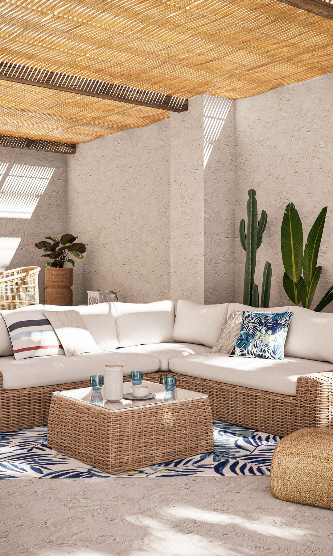 Espacio exterior con mobiliario de Maisons du Monde