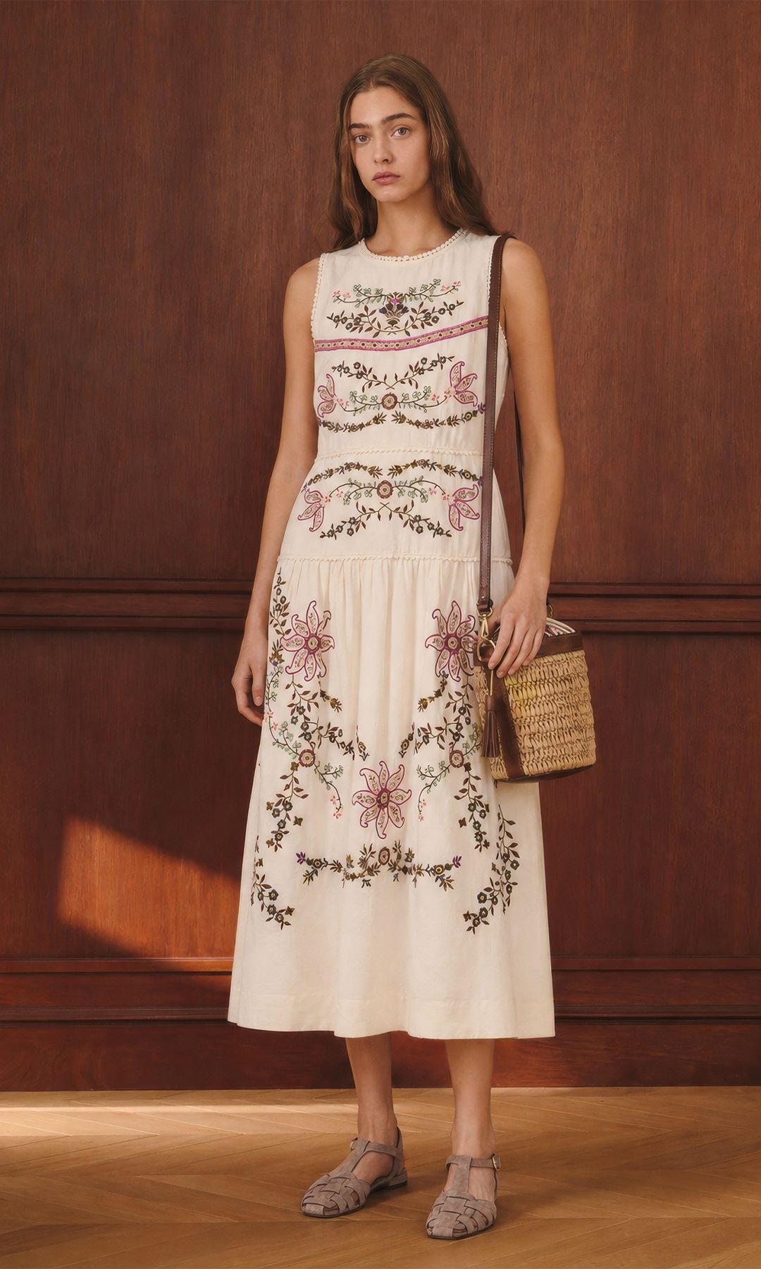 Vestido de algodón bordado de Isabelle Junot