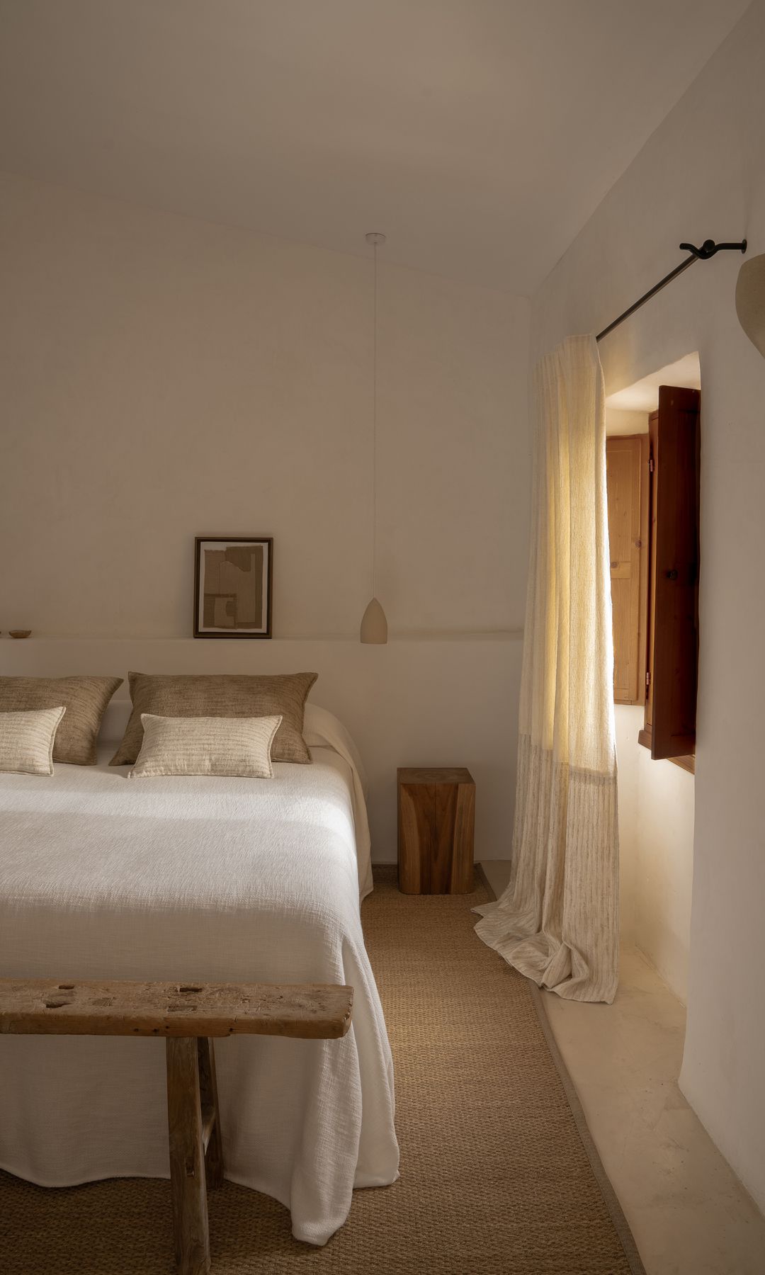 Cortina en el dormitorio