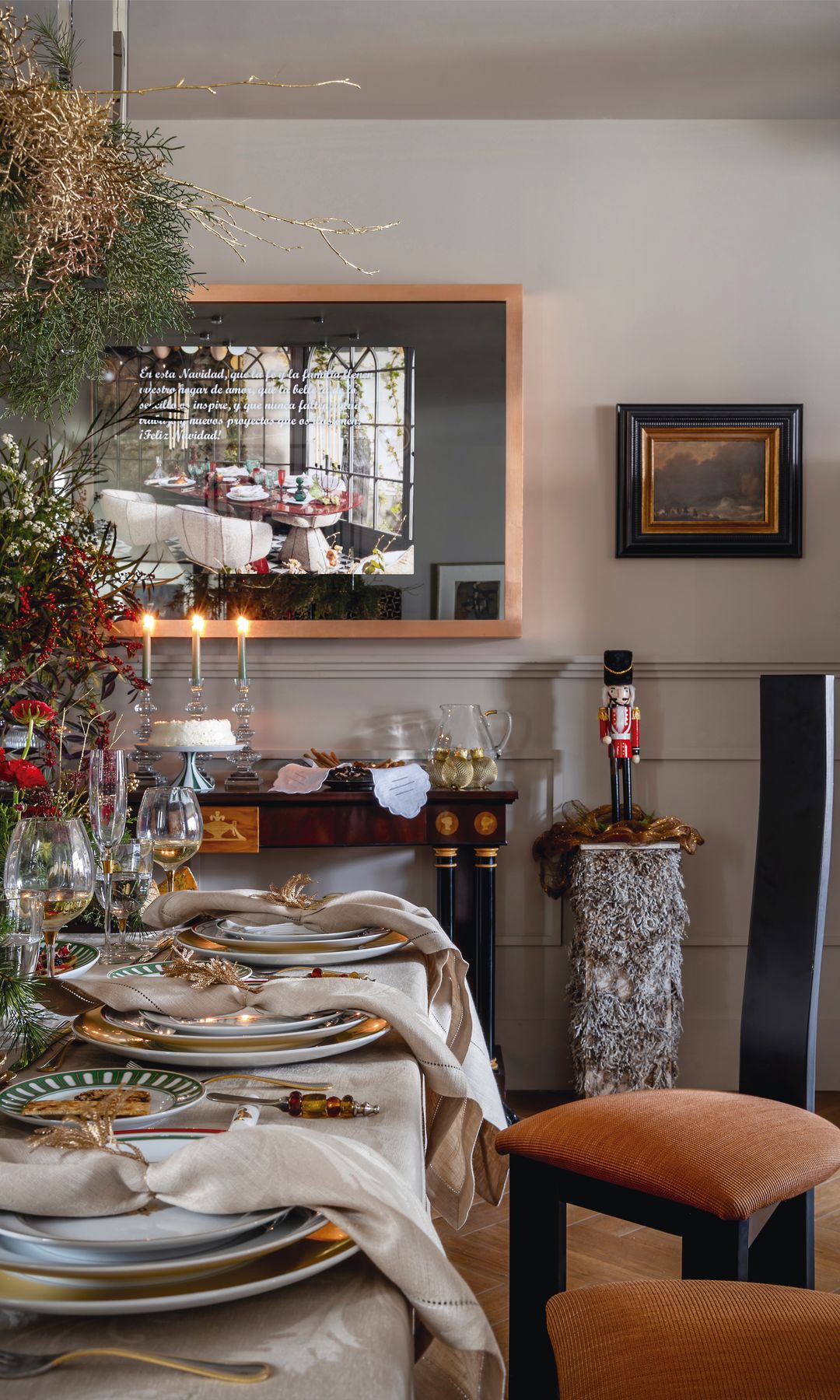 Comedor decorado de Navidad
