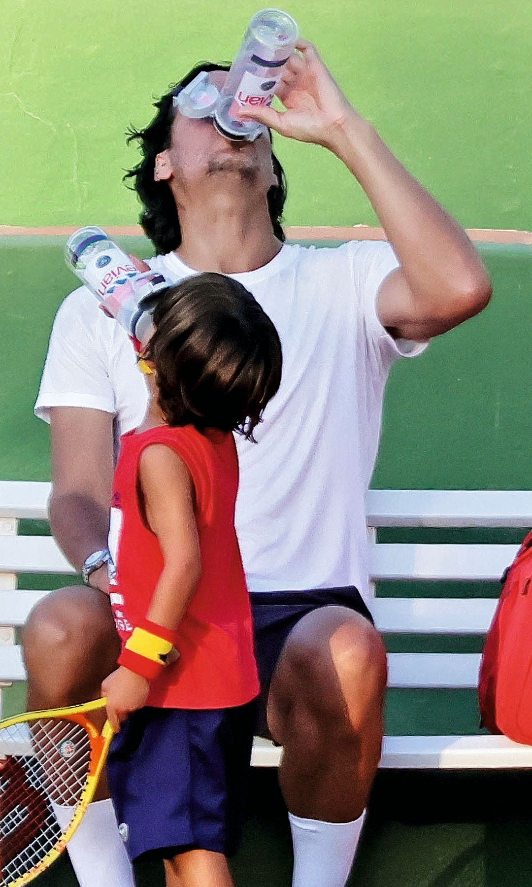 Feliciano López con su hijo mayor, Darío, de cuatro años