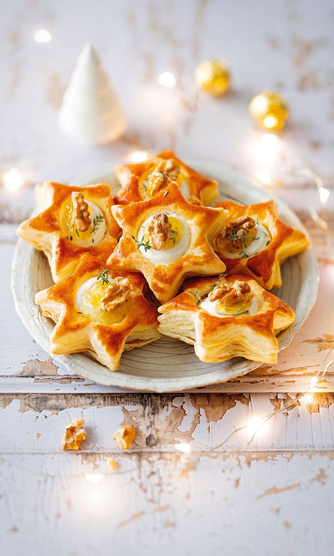 Receta de estrellas de hojaldre con ricotta y confitura de pera