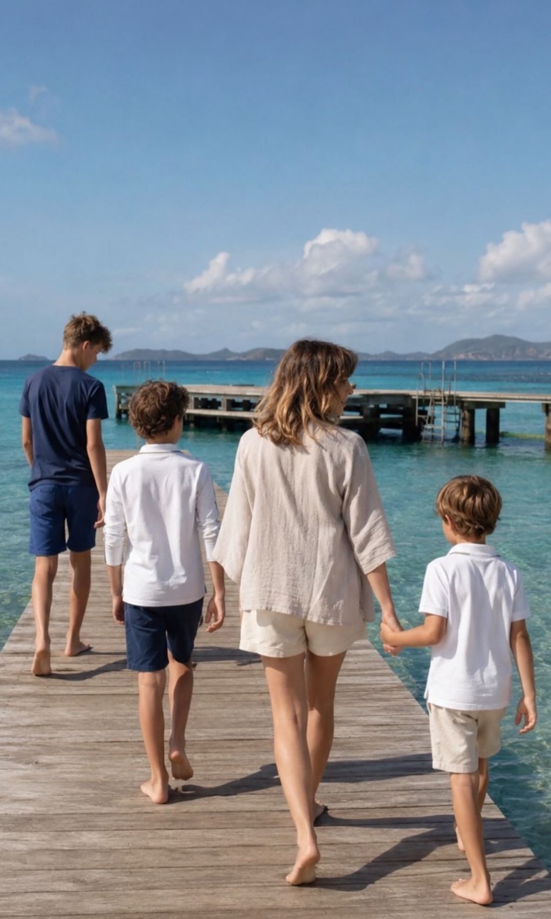 Alejandra Gere, junto a sus tres hijos, Albert (14), Alexander (7) y James (6)