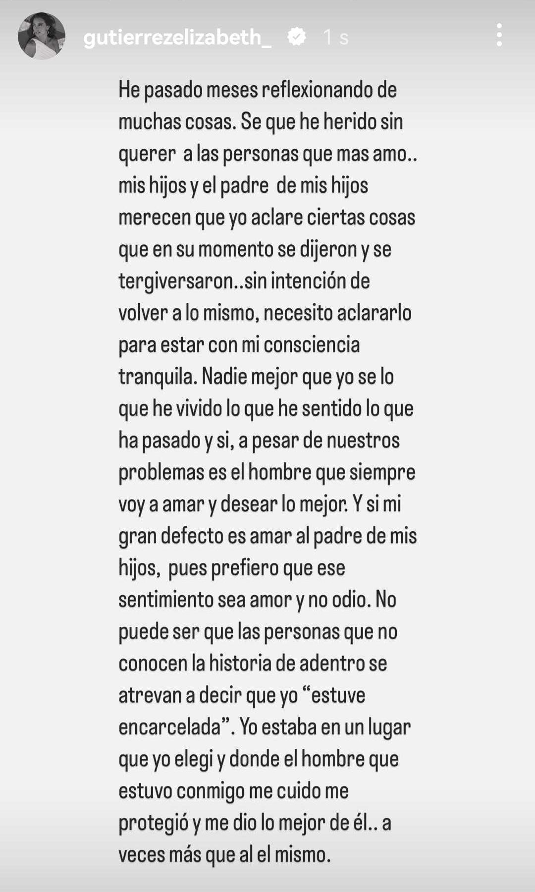 Mensaje de Elizabeth Gutiérrez