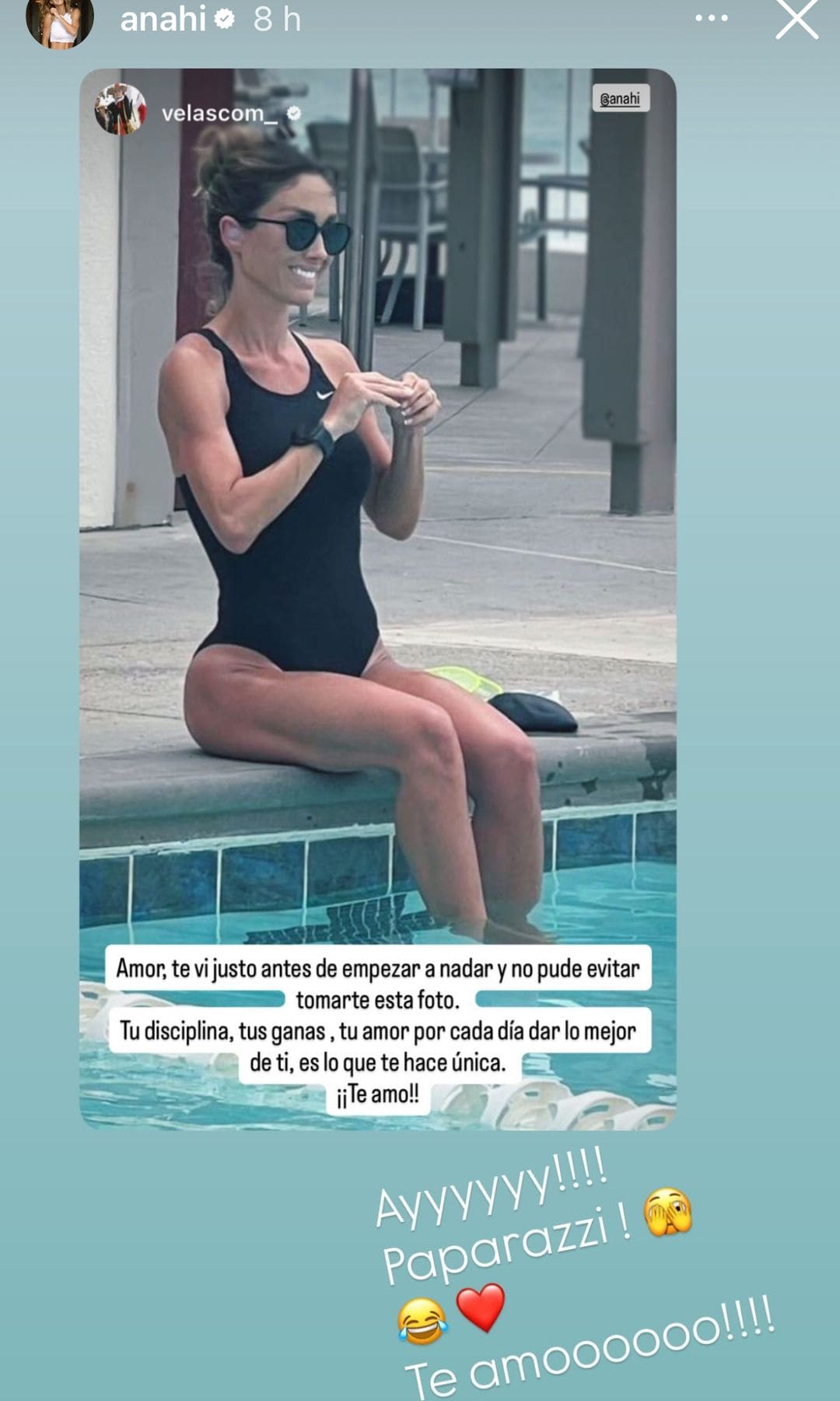 Anahí compartió esta imagen con el románrico mensaje de Manuel Velasco.