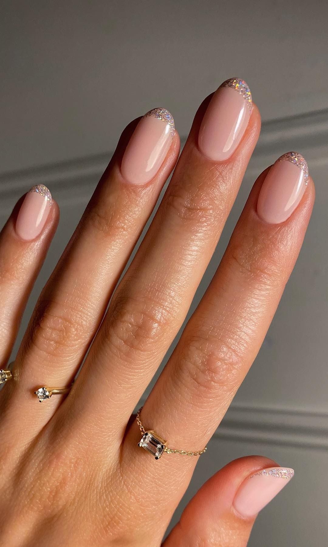 Manicura francesa con brillo