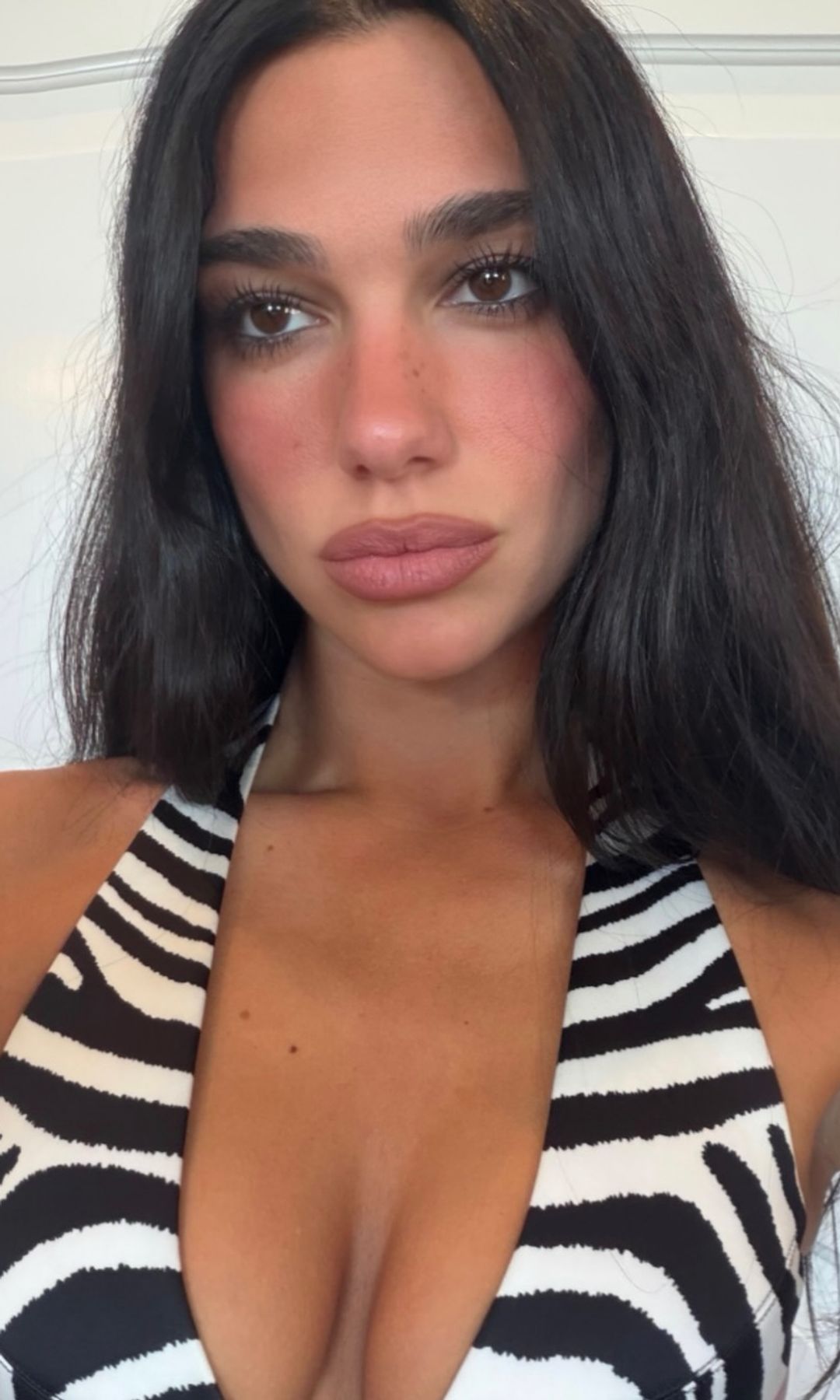 Maquillaje de Dua Lipa con colorete